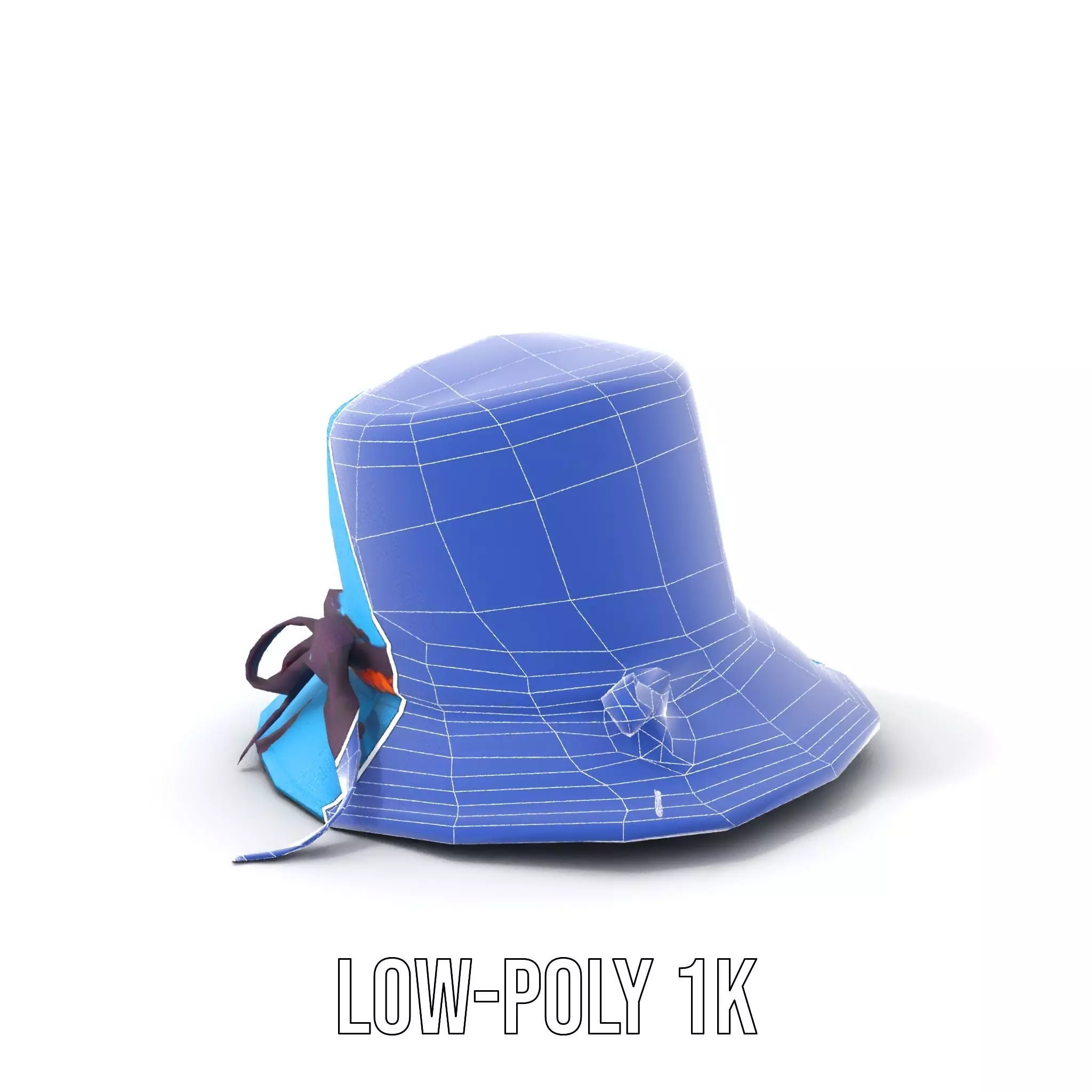 Azure Ribbon Hat model pack Low-poly 3D model_19