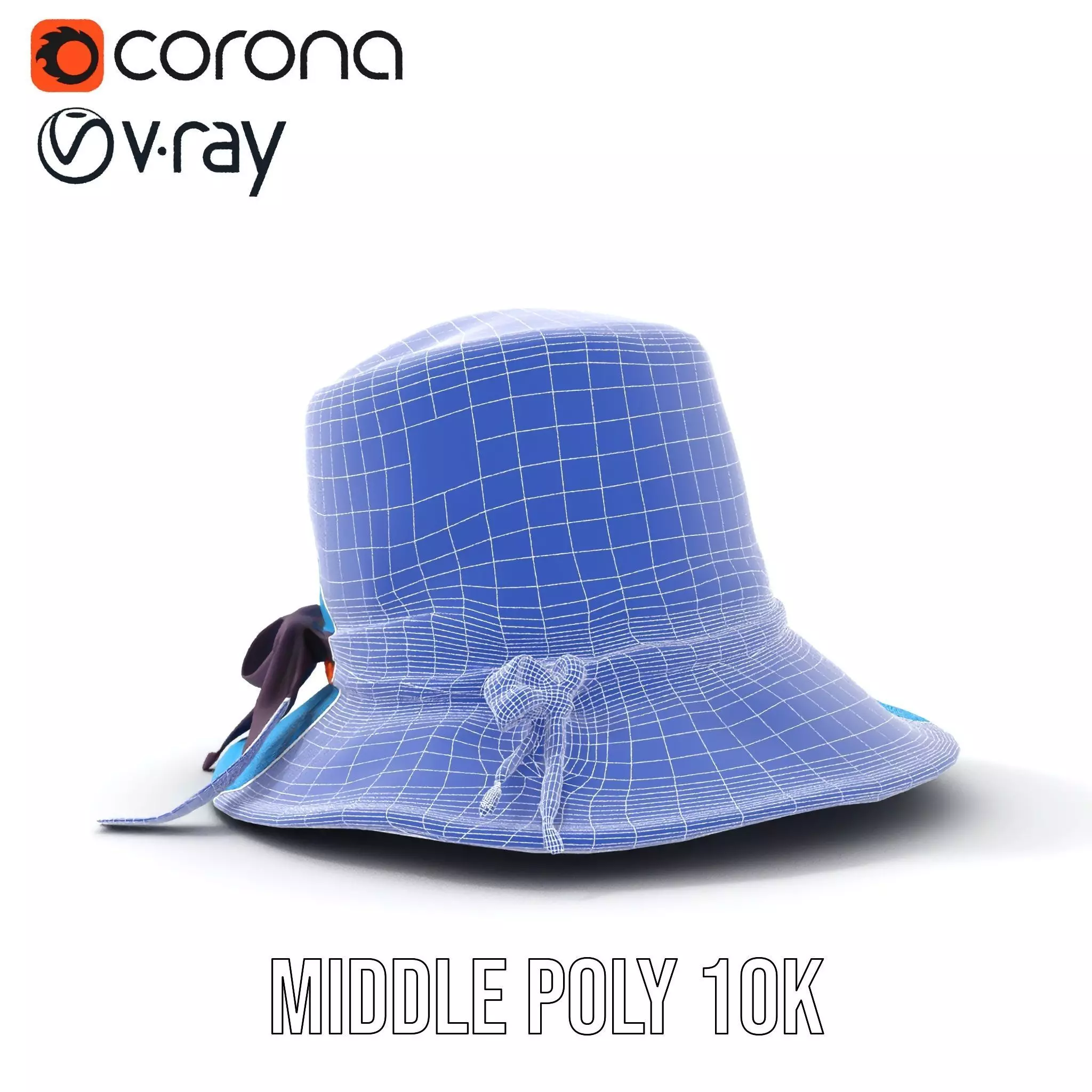 Azure Ribbon Hat model pack Low-poly 3D model_21