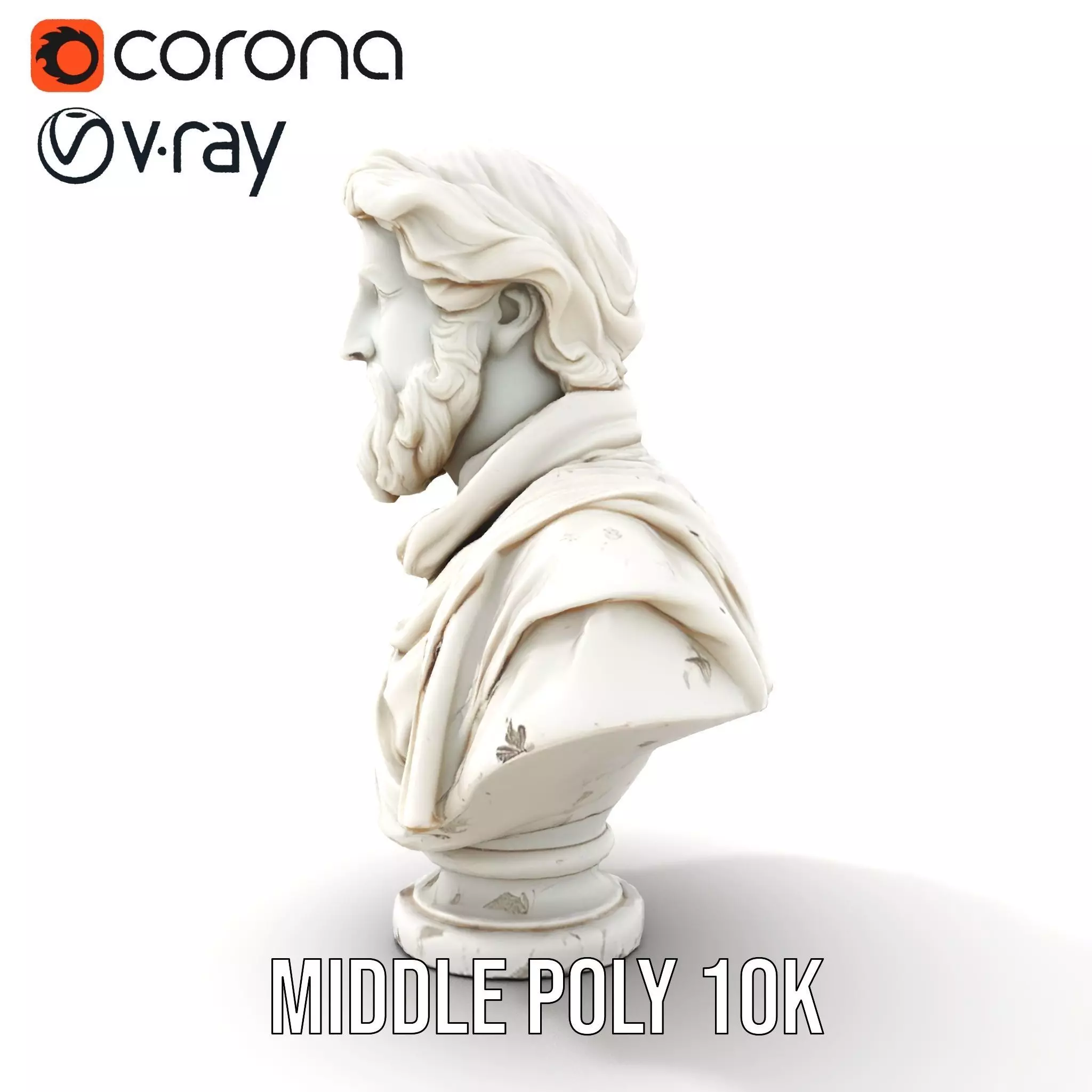 Elegant Marble Bust model pack Low-poly 3D model_13
