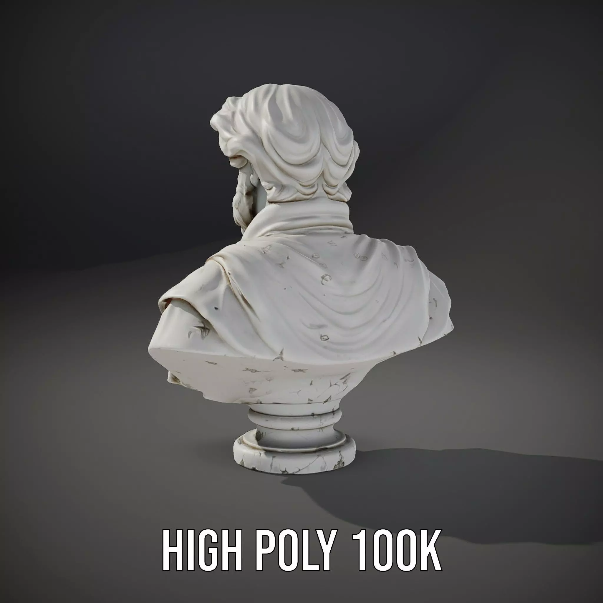 Elegant Marble Bust model pack Low-poly 3D model_8