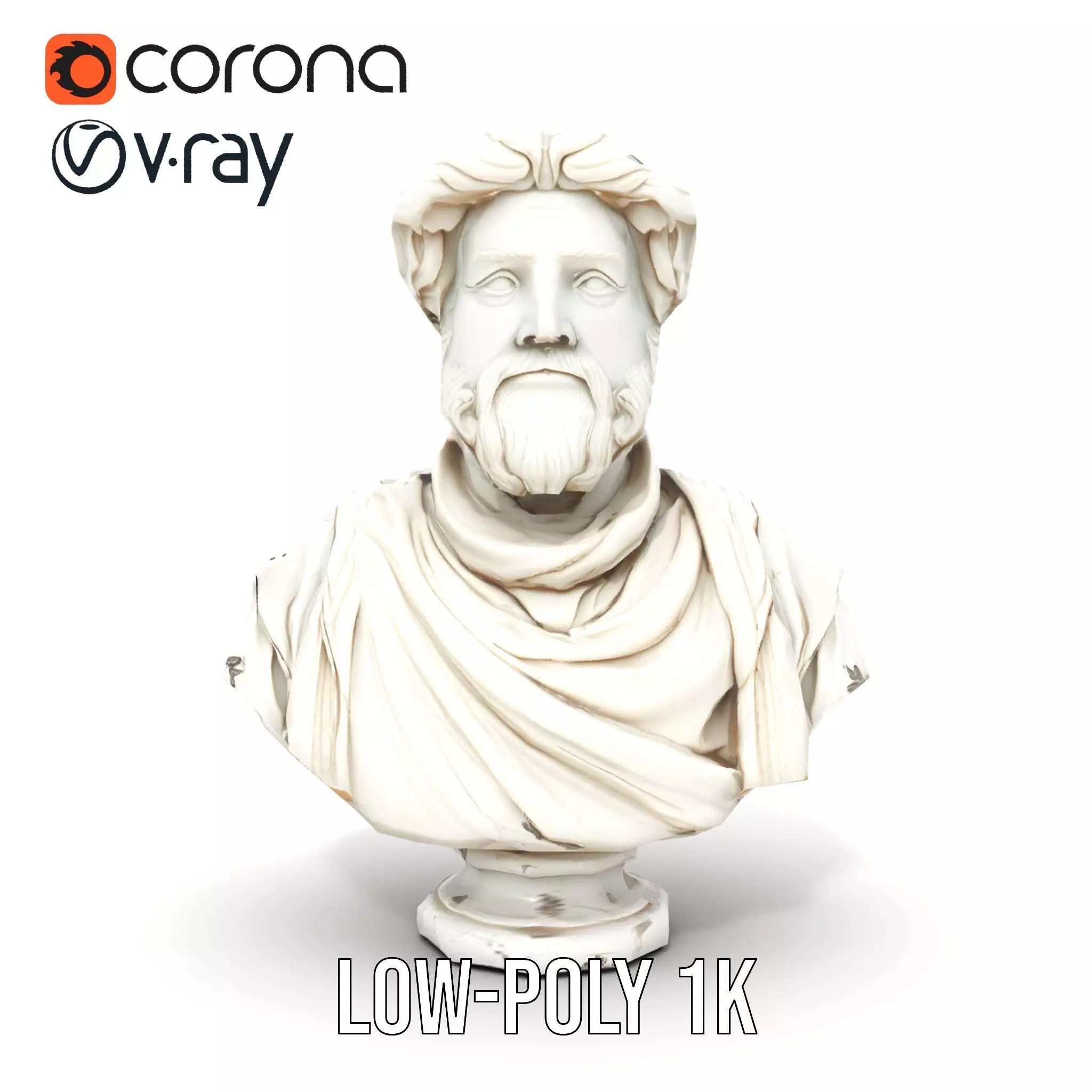 Elegant Marble Bust model pack Low-poly 3D model_25