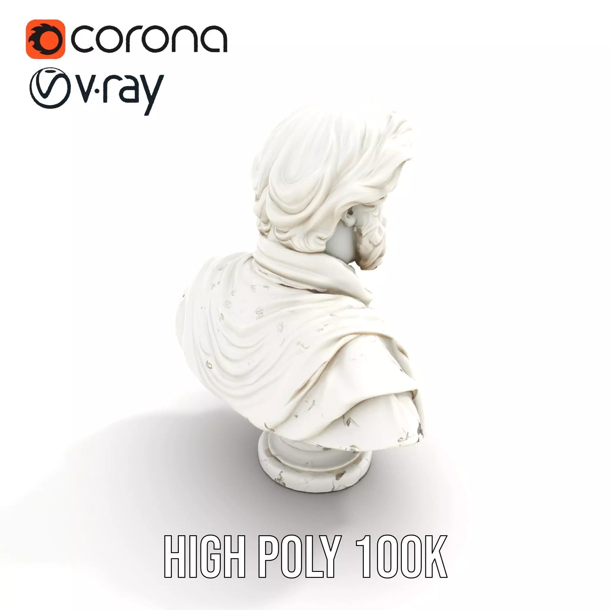 Elegant Marble Bust model pack Low-poly 3D model_20