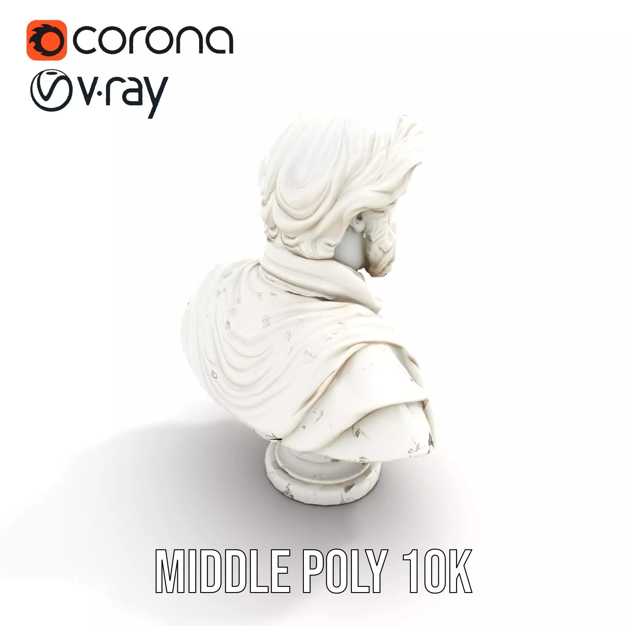 Elegant Marble Bust model pack Low-poly 3D model_11