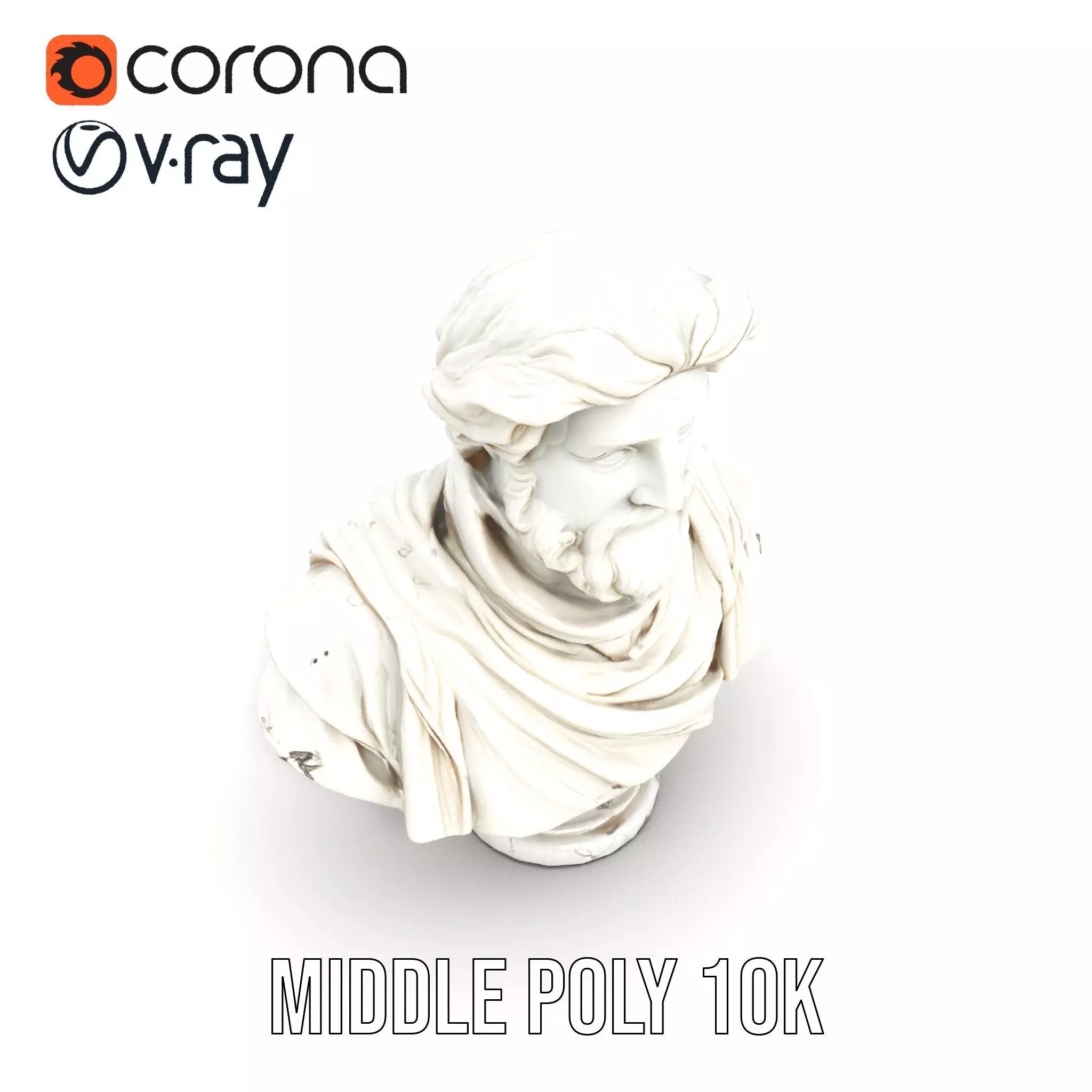 Elegant Marble Bust model pack Low-poly 3D model_6