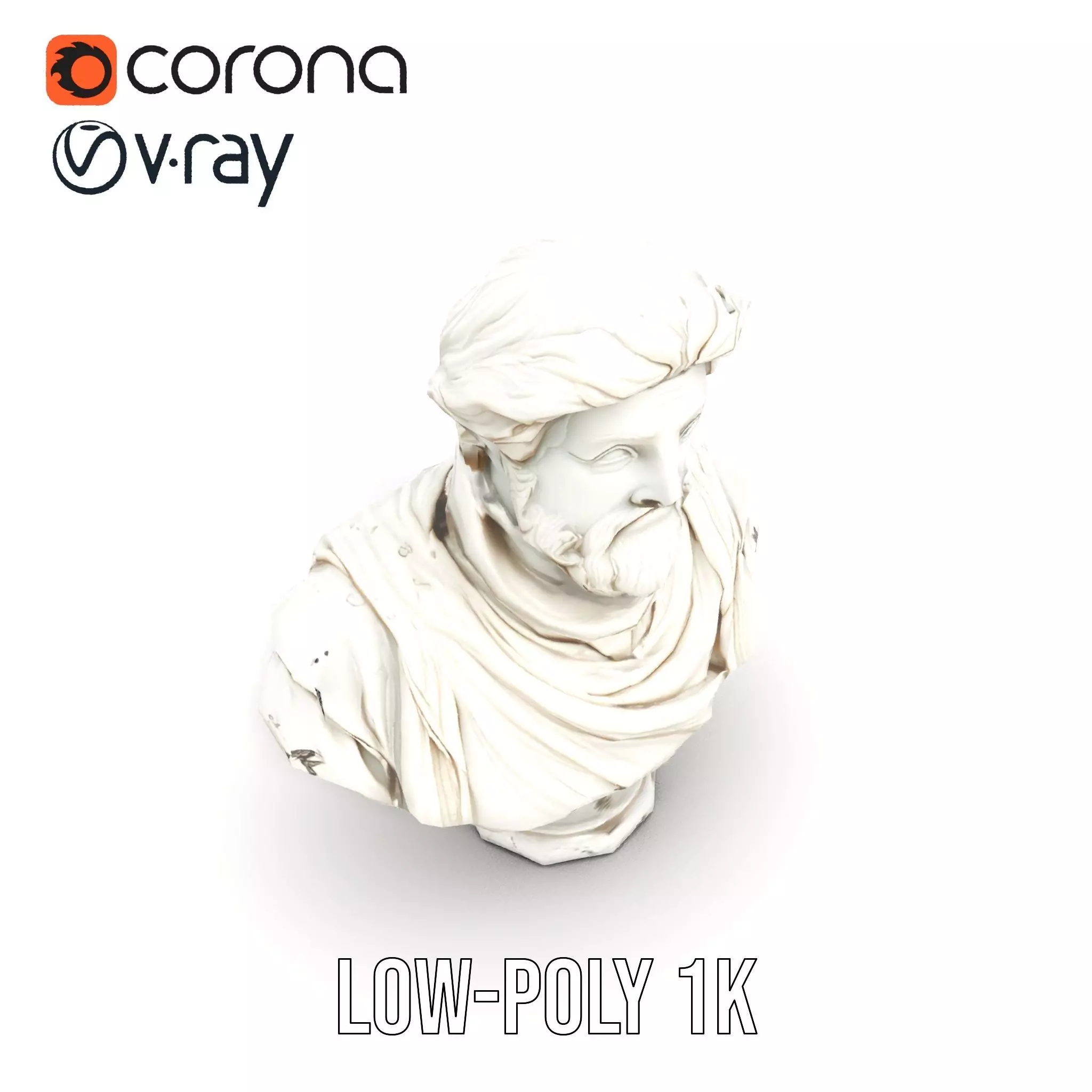 Elegant Marble Bust model pack Low-poly 3D model_14