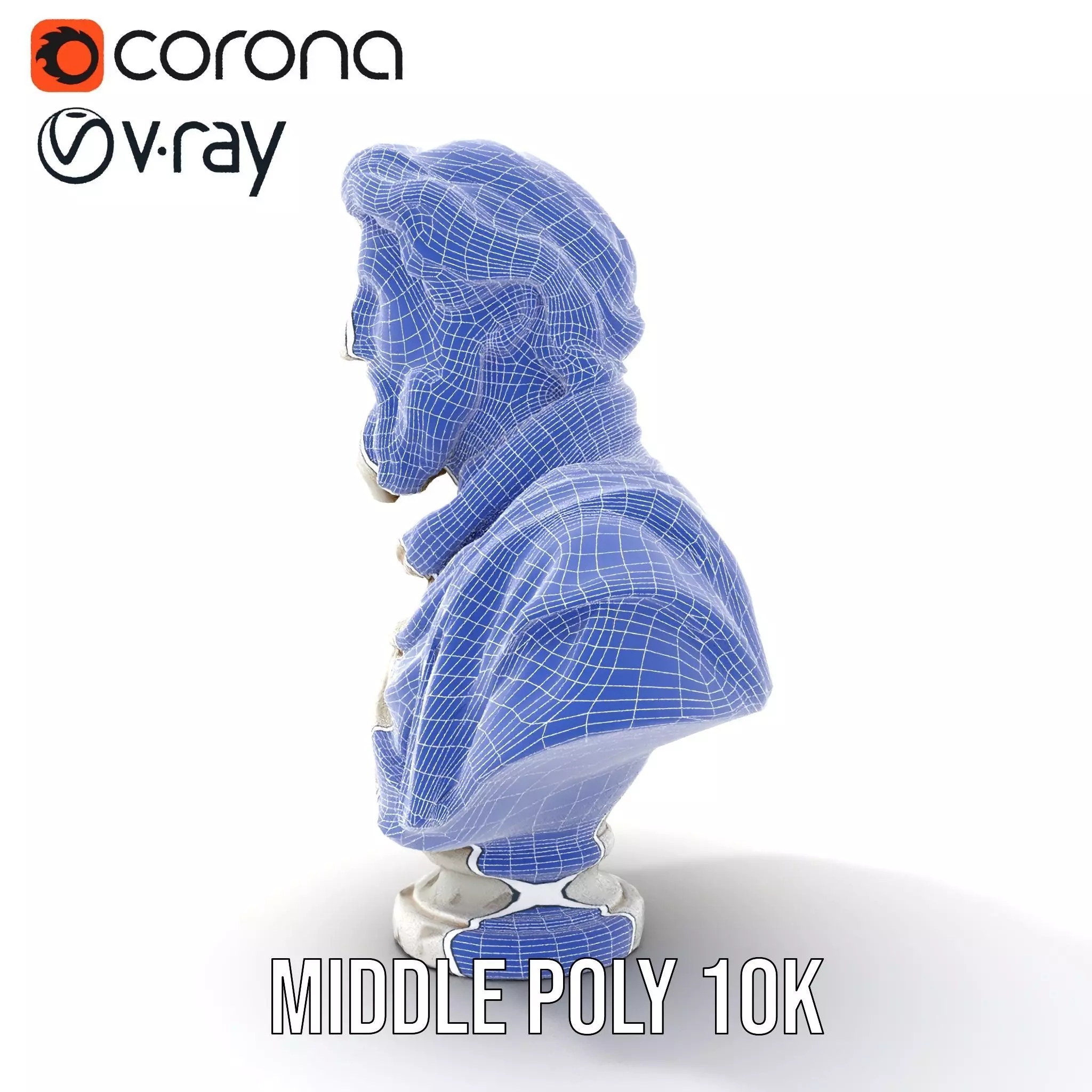 Elegant Marble Bust model pack Low-poly 3D model_18