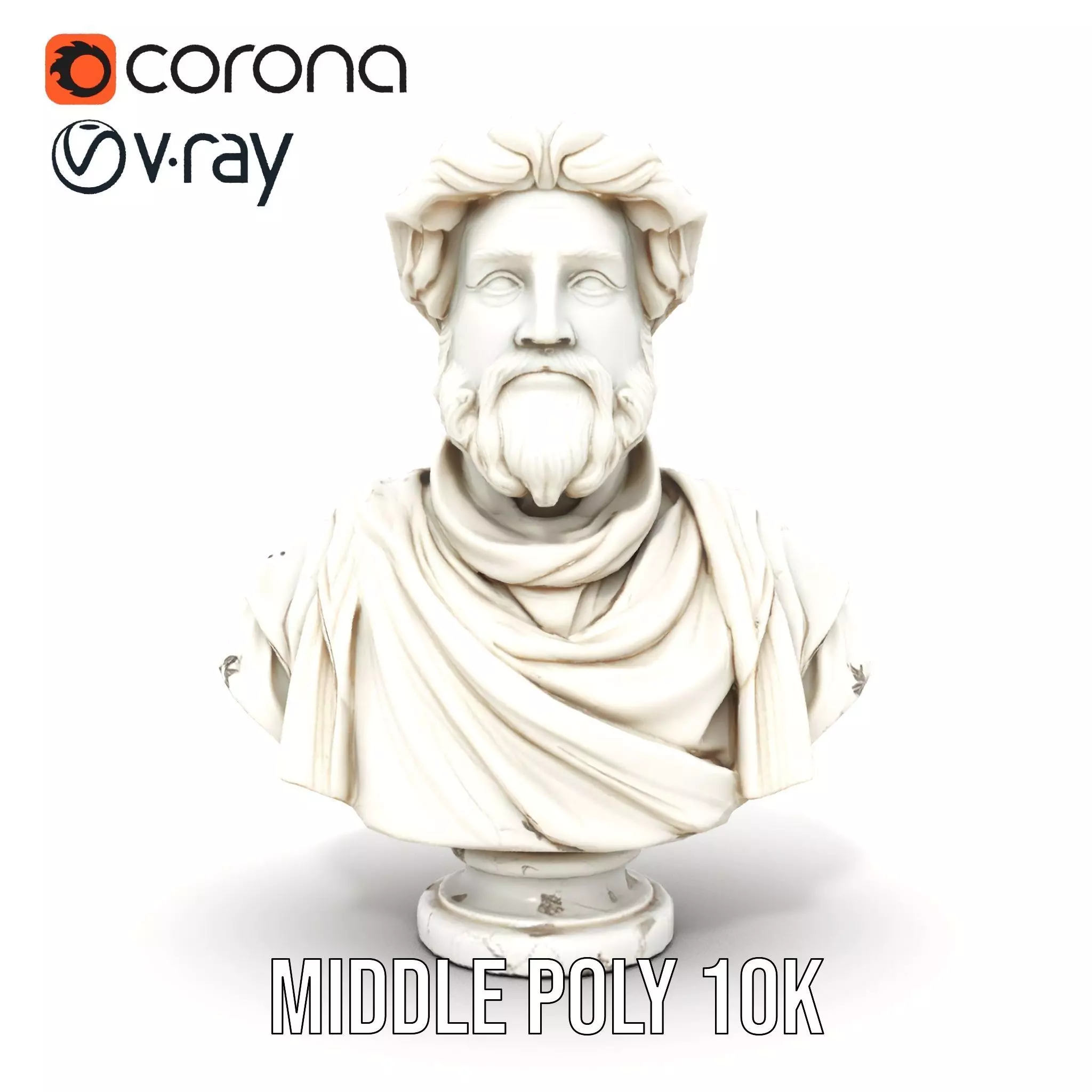 Elegant Marble Bust model pack Low-poly 3D model_21
