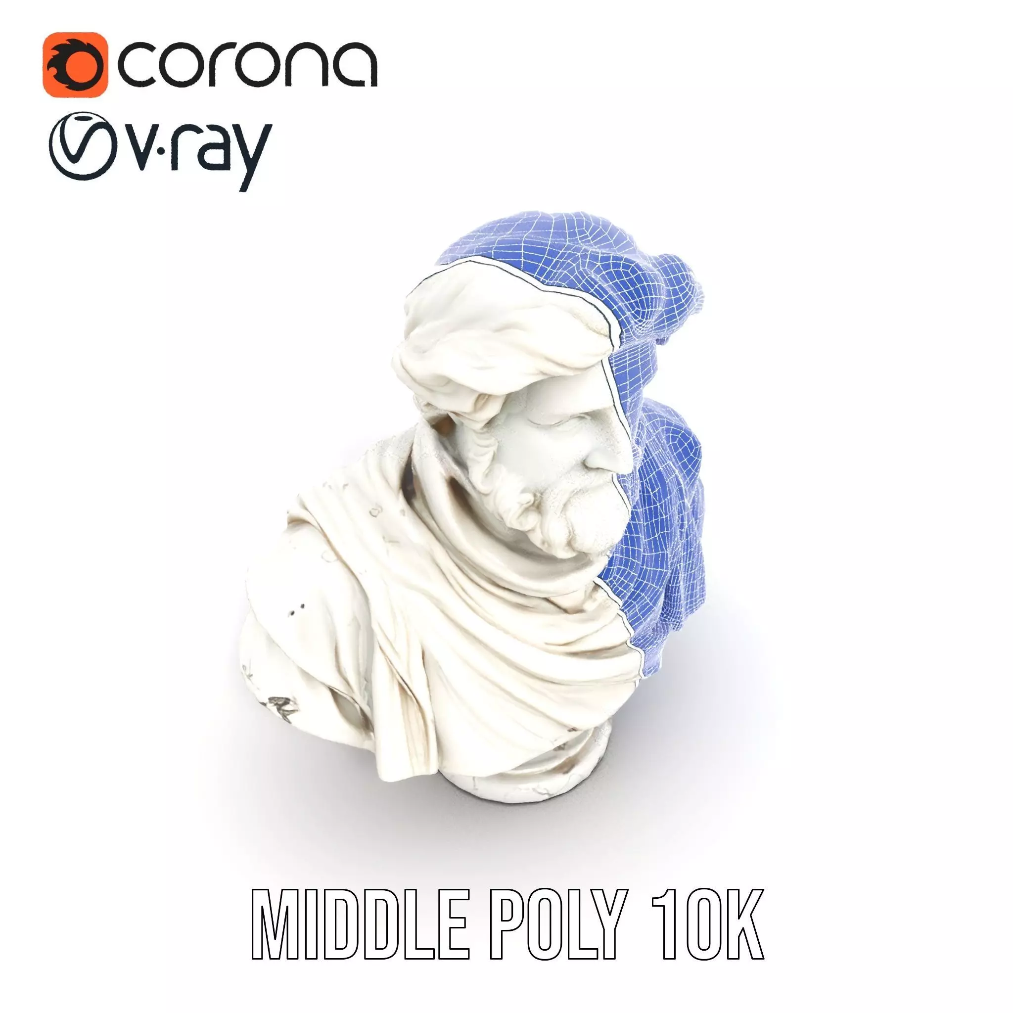 Elegant Marble Bust model pack Low-poly 3D model_30