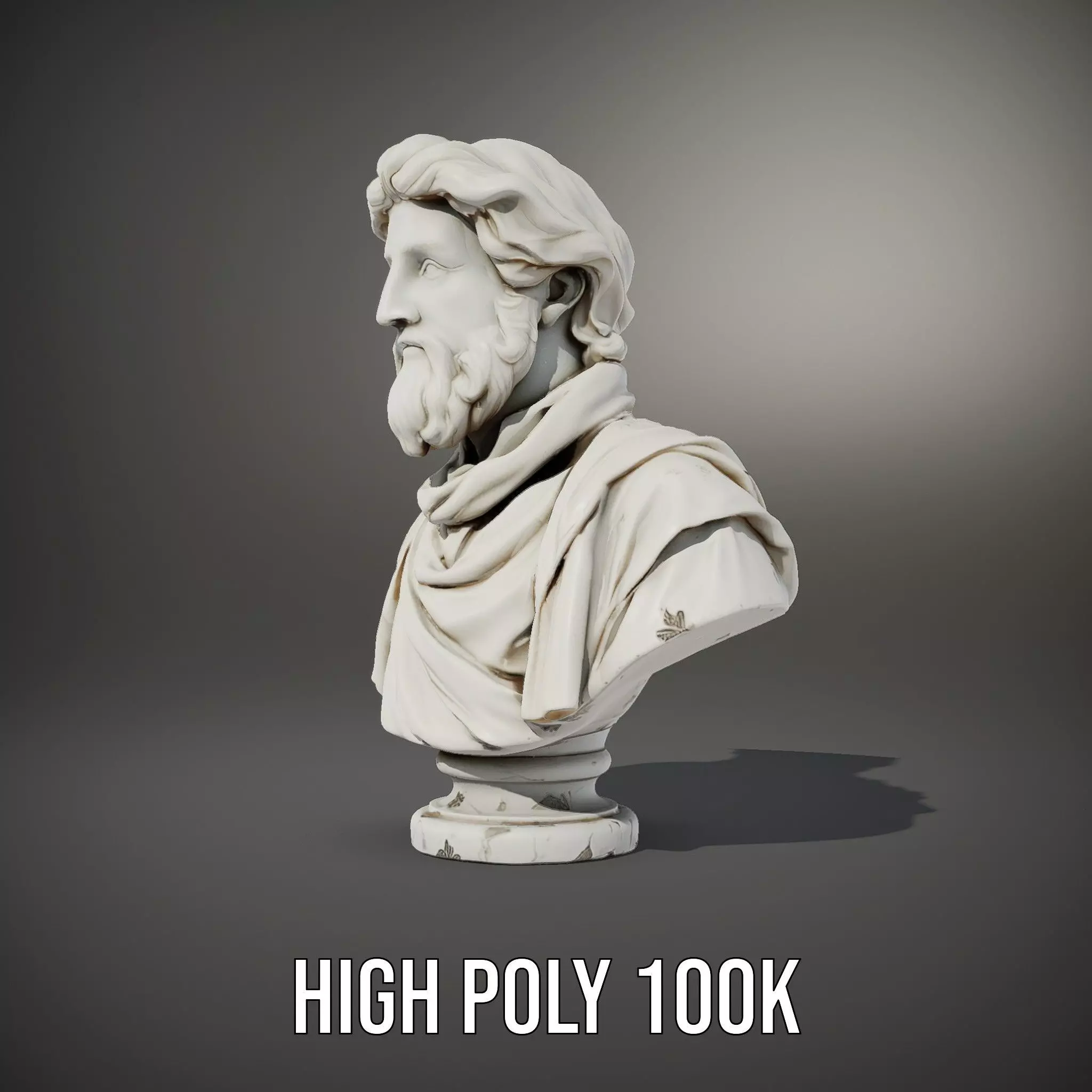 Elegant Marble Bust model pack Low-poly 3D model_10