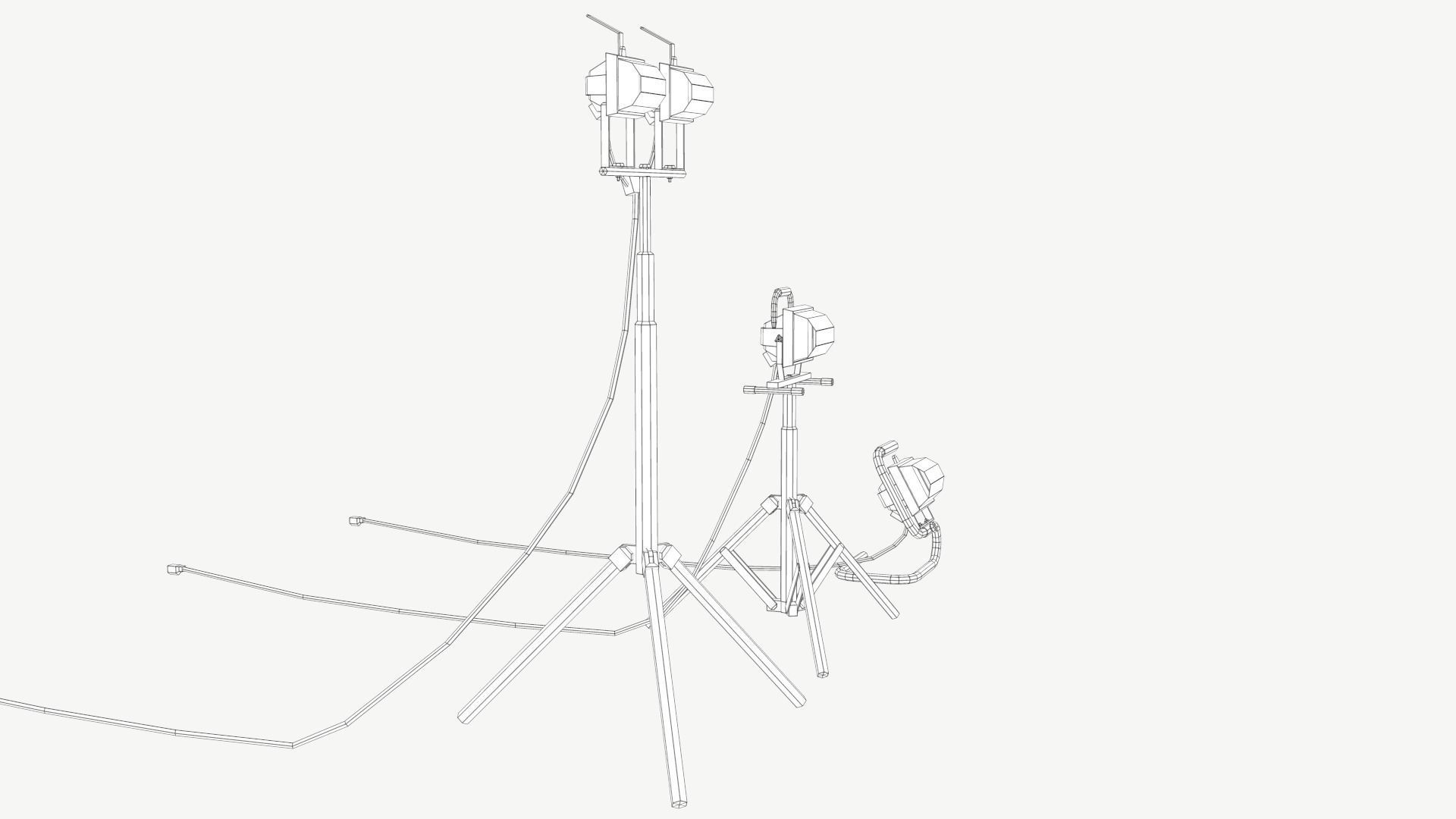 Halogen Work Lights Low-poly 3D model_4