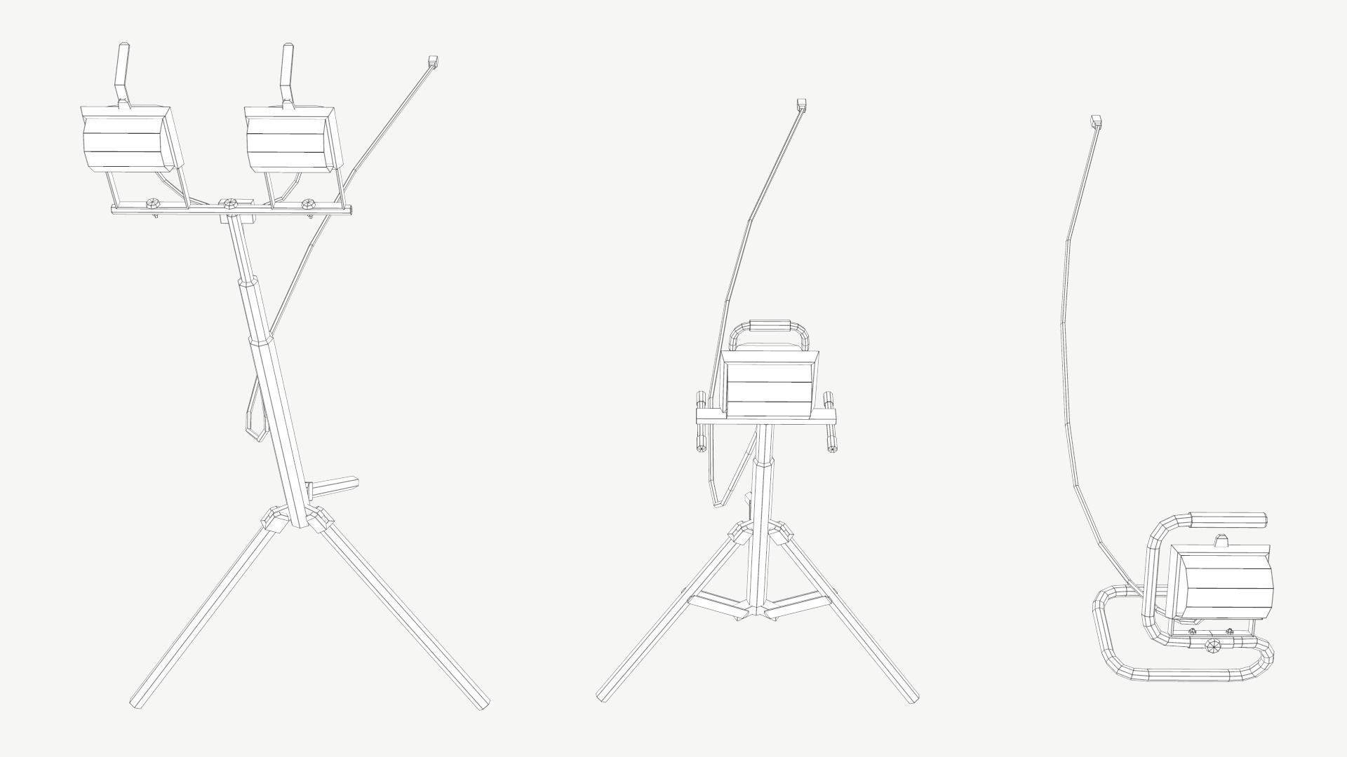 Halogen Work Lights Low-poly 3D model_10