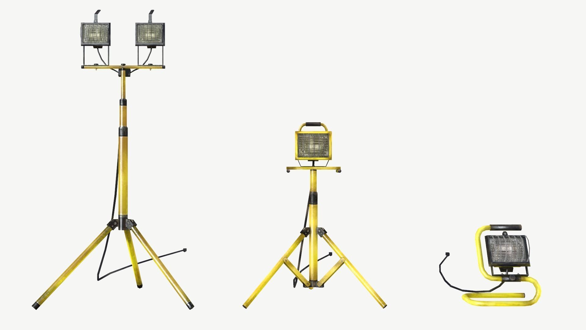 Halogen Work Lights Low-poly 3D model_13