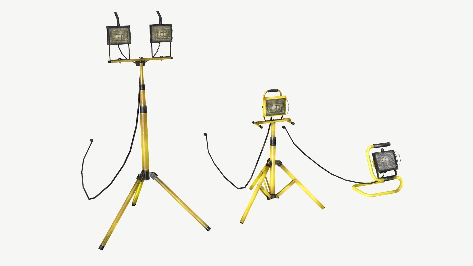 Halogen Work Lights Low-poly 3D model_1