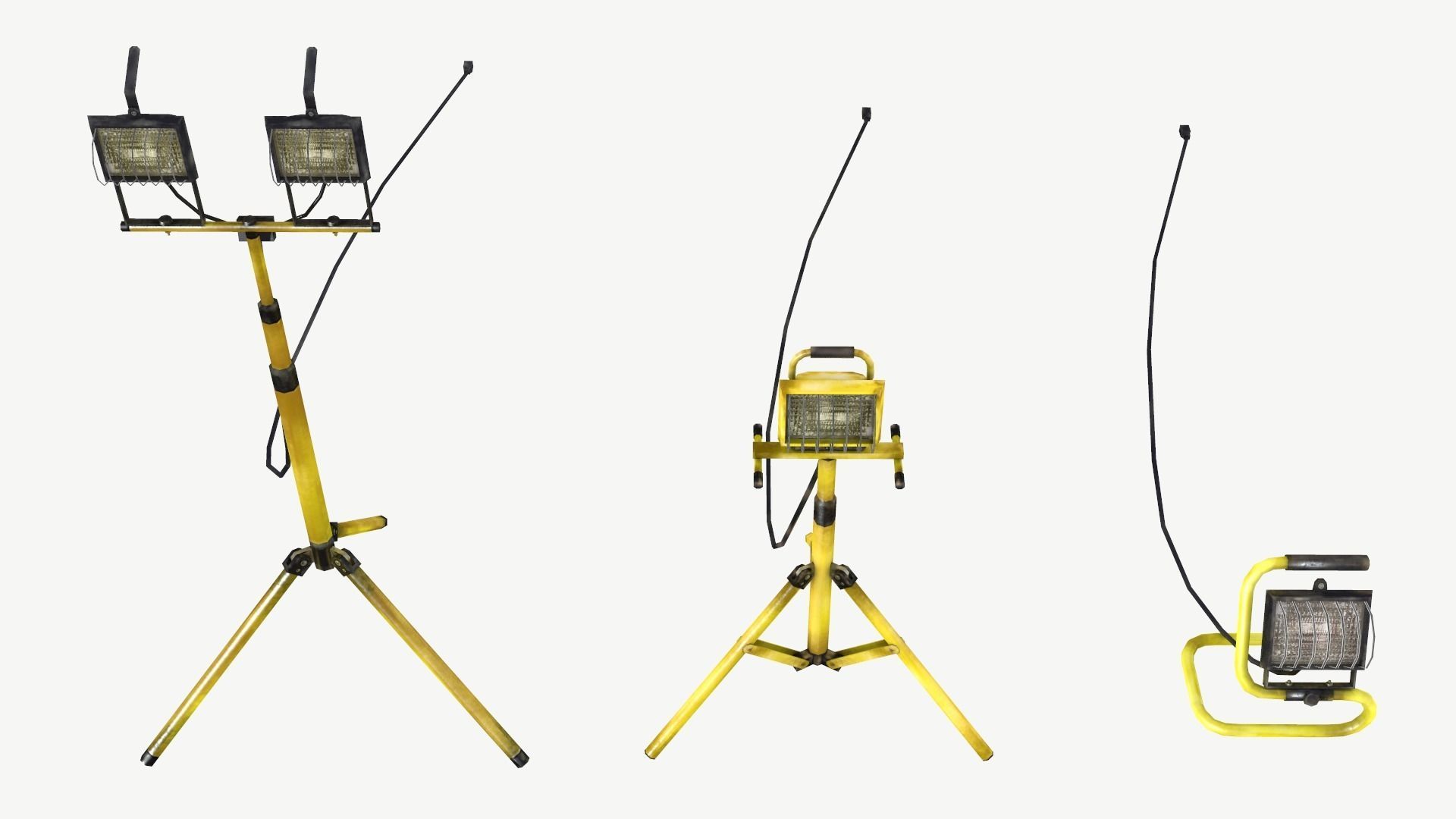Halogen Work Lights Low-poly 3D model_9