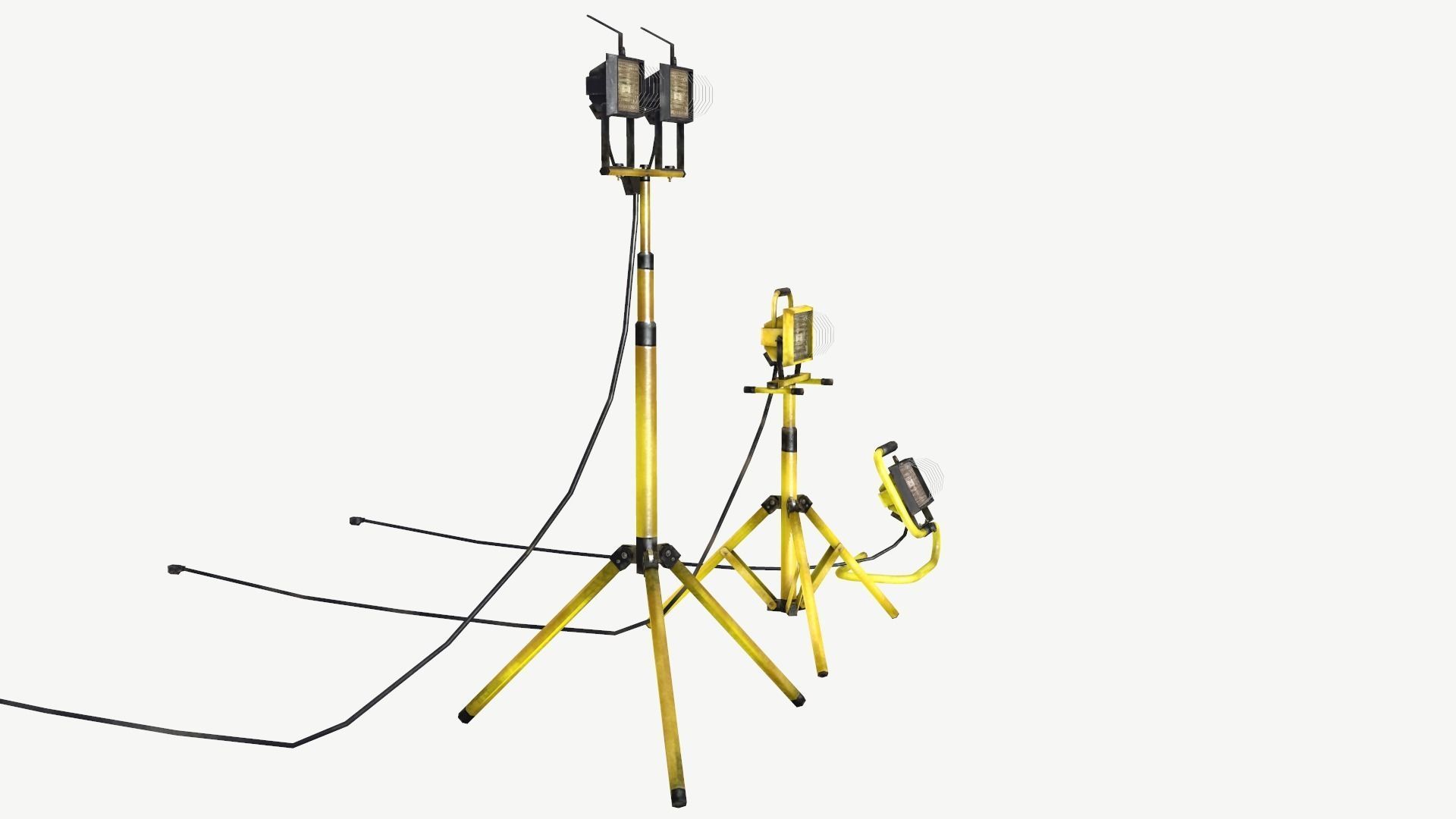 Halogen Work Lights Low-poly 3D model_3