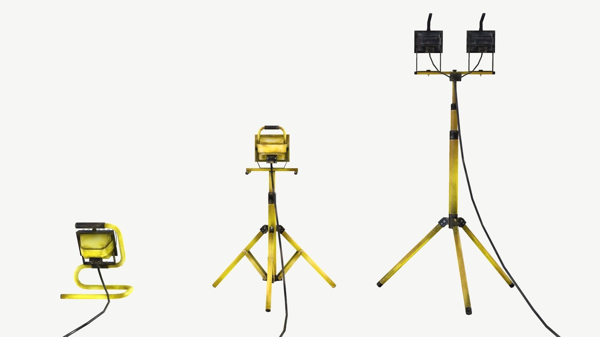 Halogen Work Lights Low-poly 3D model_7