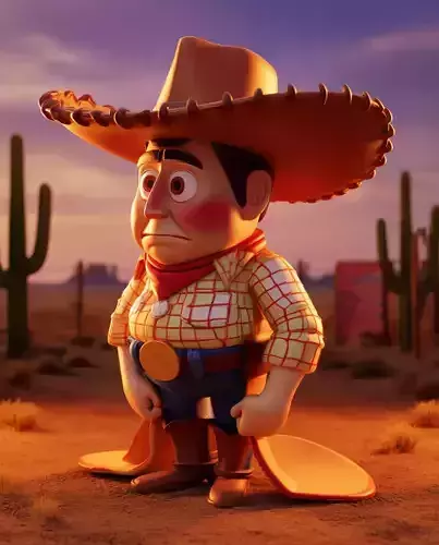 Cute Cartoon Cowboy 3D Western Character Sombrero Shirt