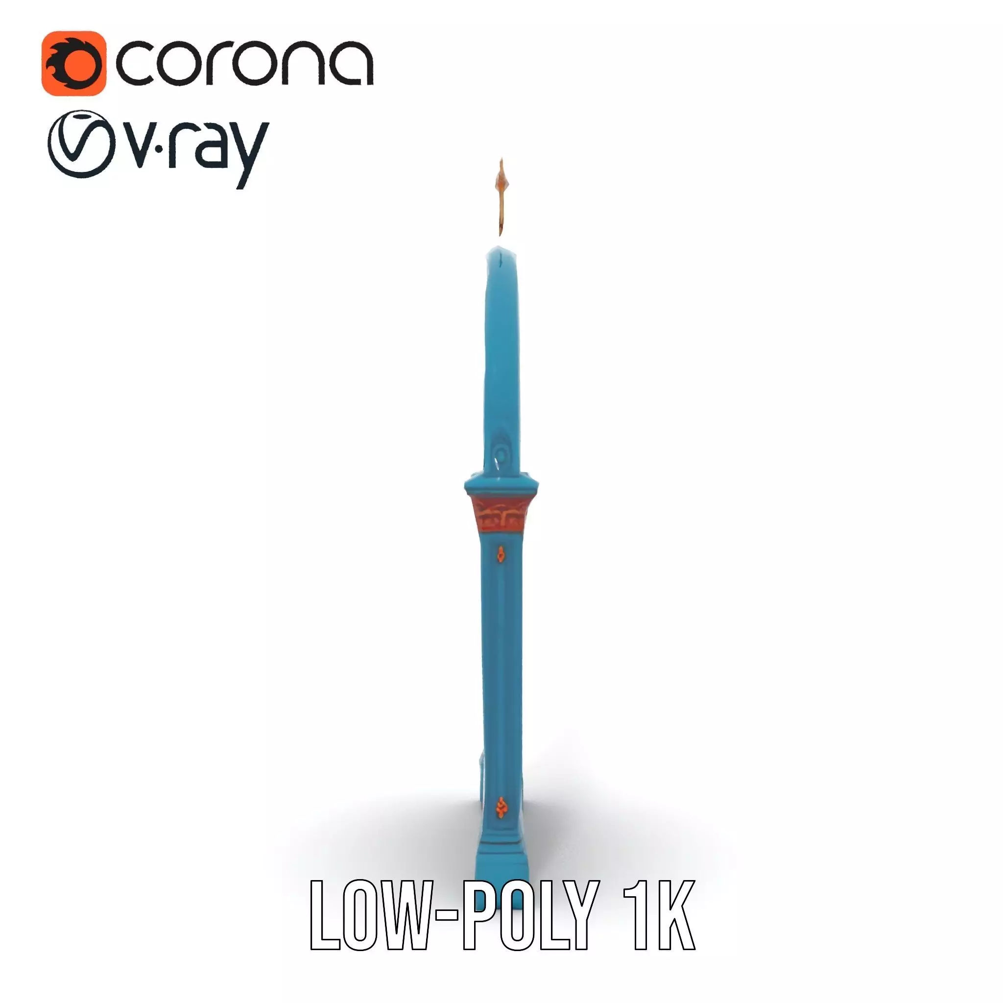 Gothic Teal Door model pack Low-poly 3D model_25