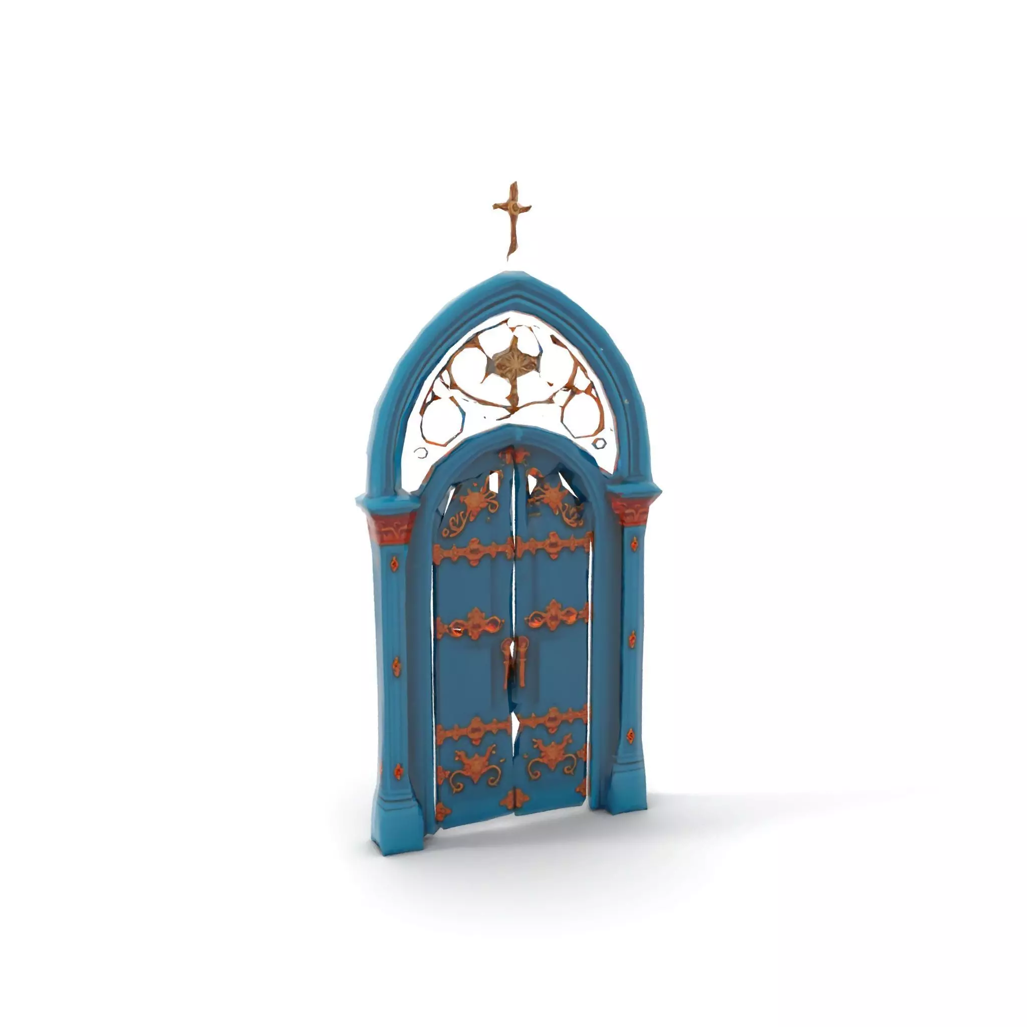 Gothic Teal Door model pack Low-poly 3D model_12