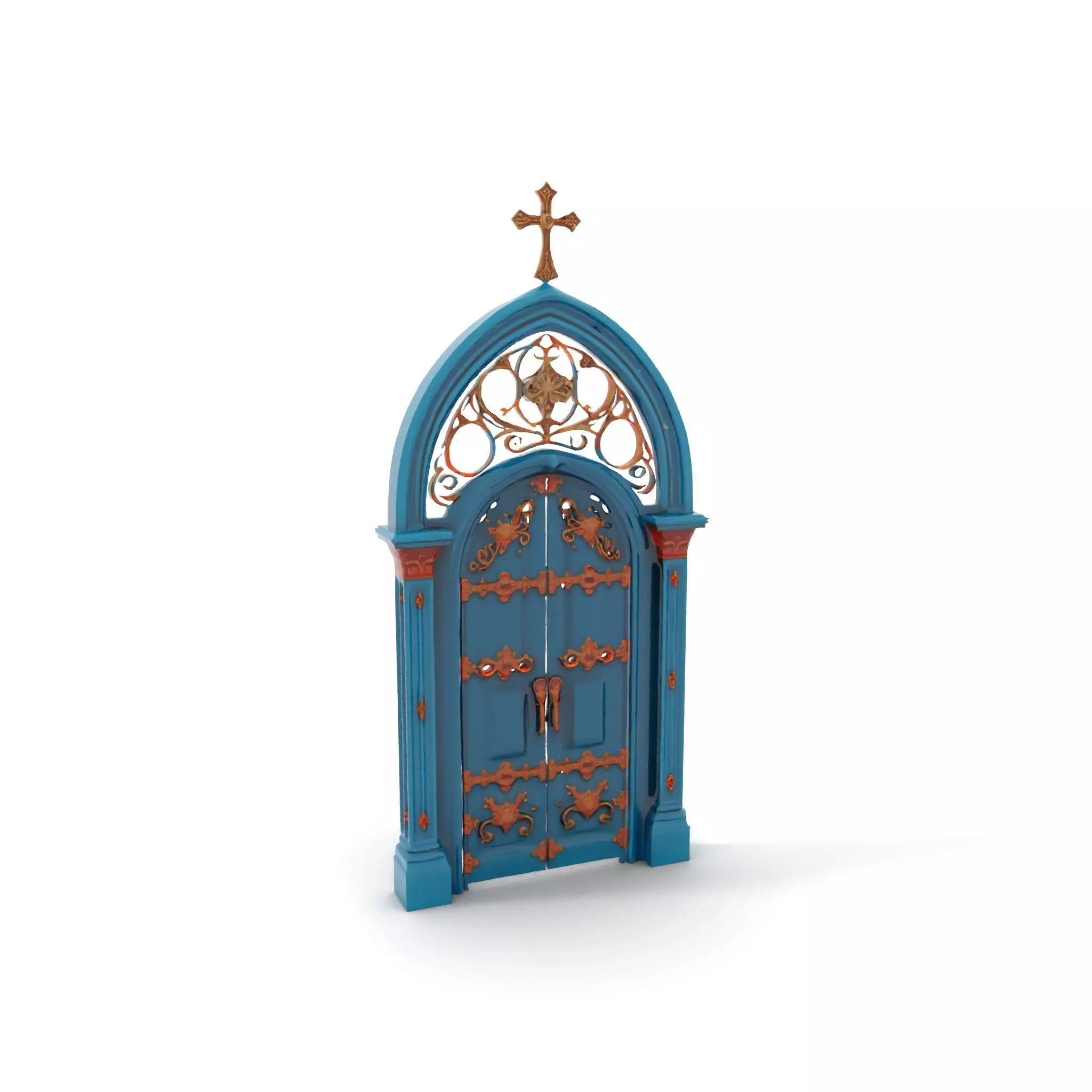 Gothic Teal Door model pack Low-poly 3D model_0