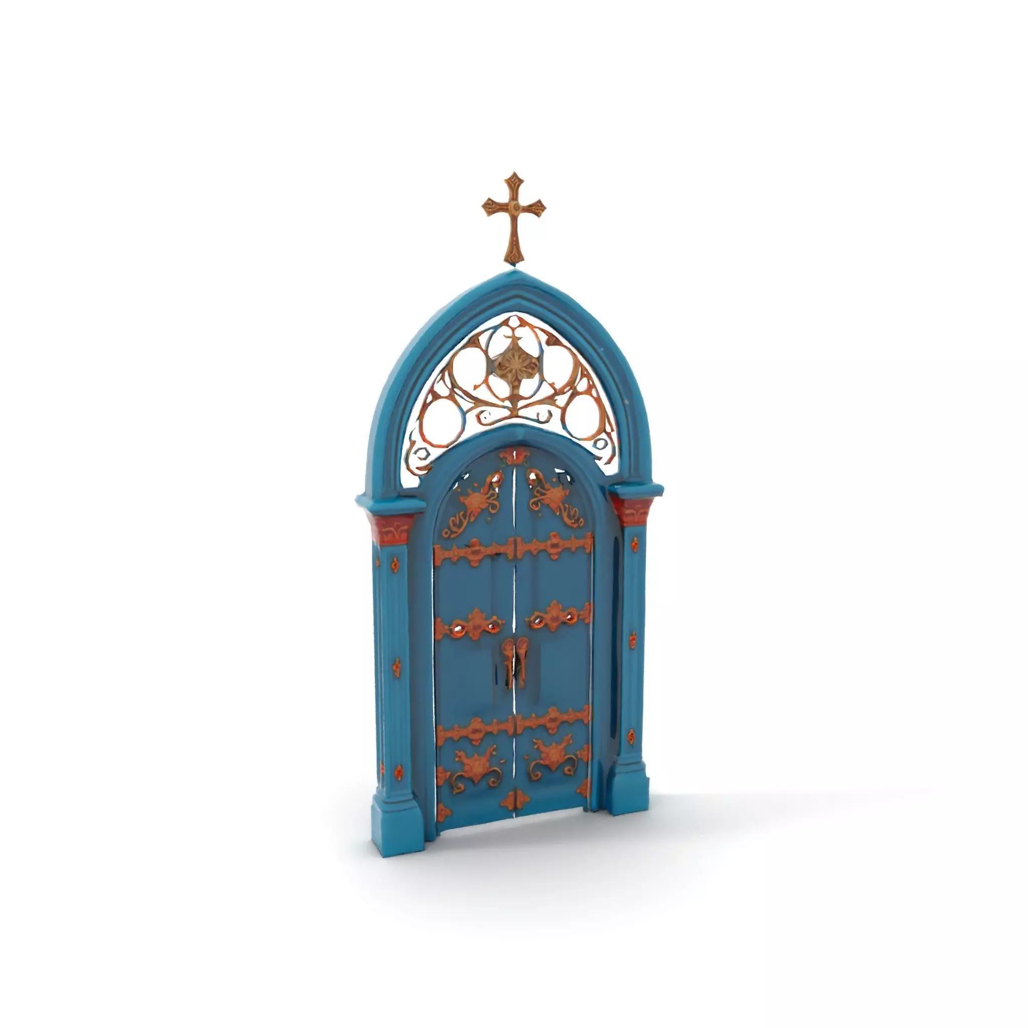 Gothic Teal Door model pack Low-poly 3D model_11