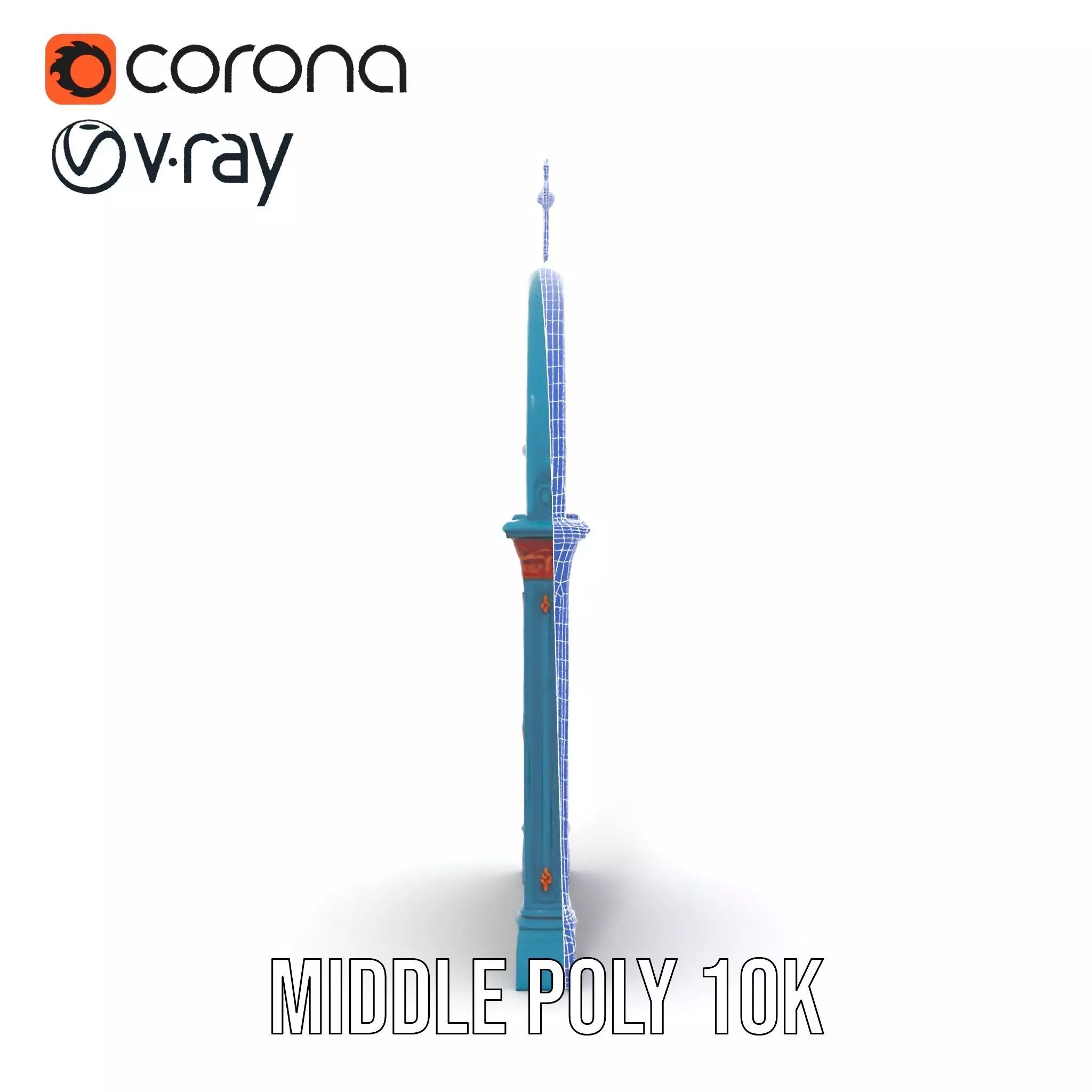 Gothic Teal Door model pack Low-poly 3D model_27