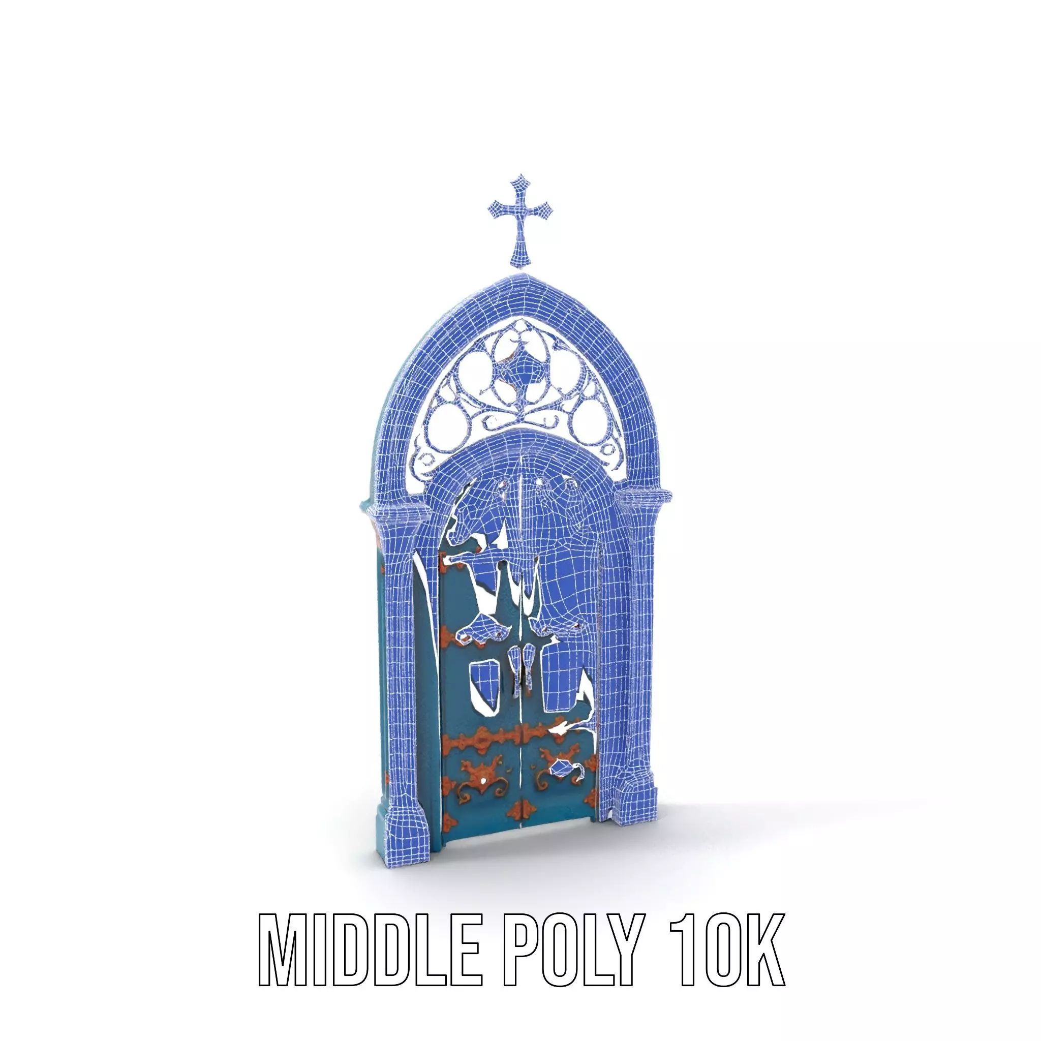 Gothic Teal Door model pack Low-poly 3D model_29
