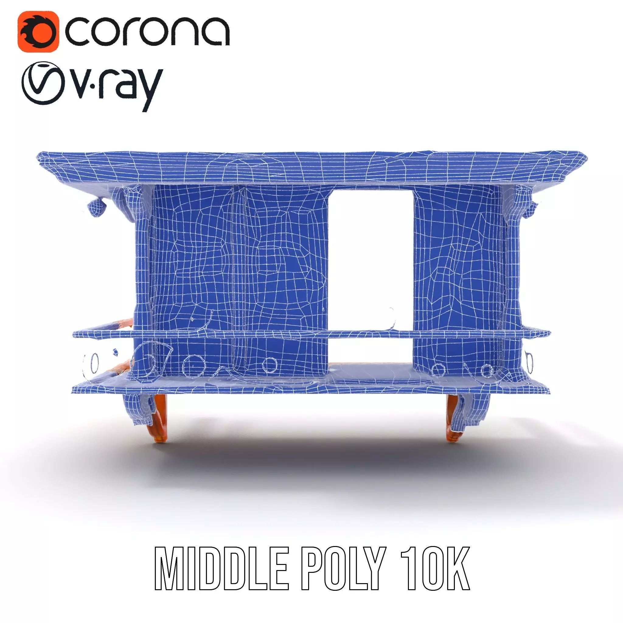 Rustic Wooden Balcony model pack Low-poly 3D model_27