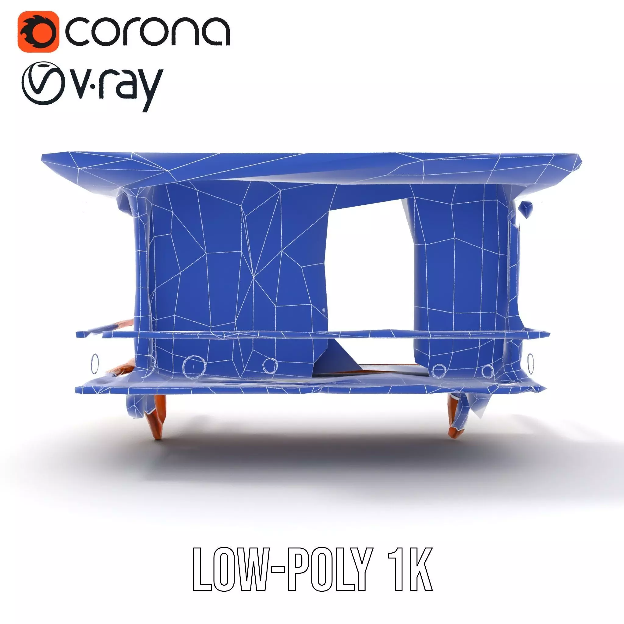 Rustic Wooden Balcony model pack Low-poly 3D model_31