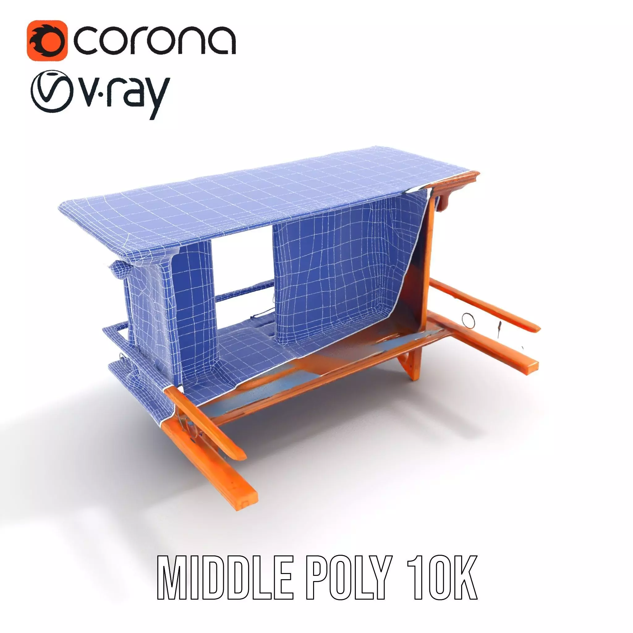 Rustic Wooden Balcony model pack Low-poly 3D model_21