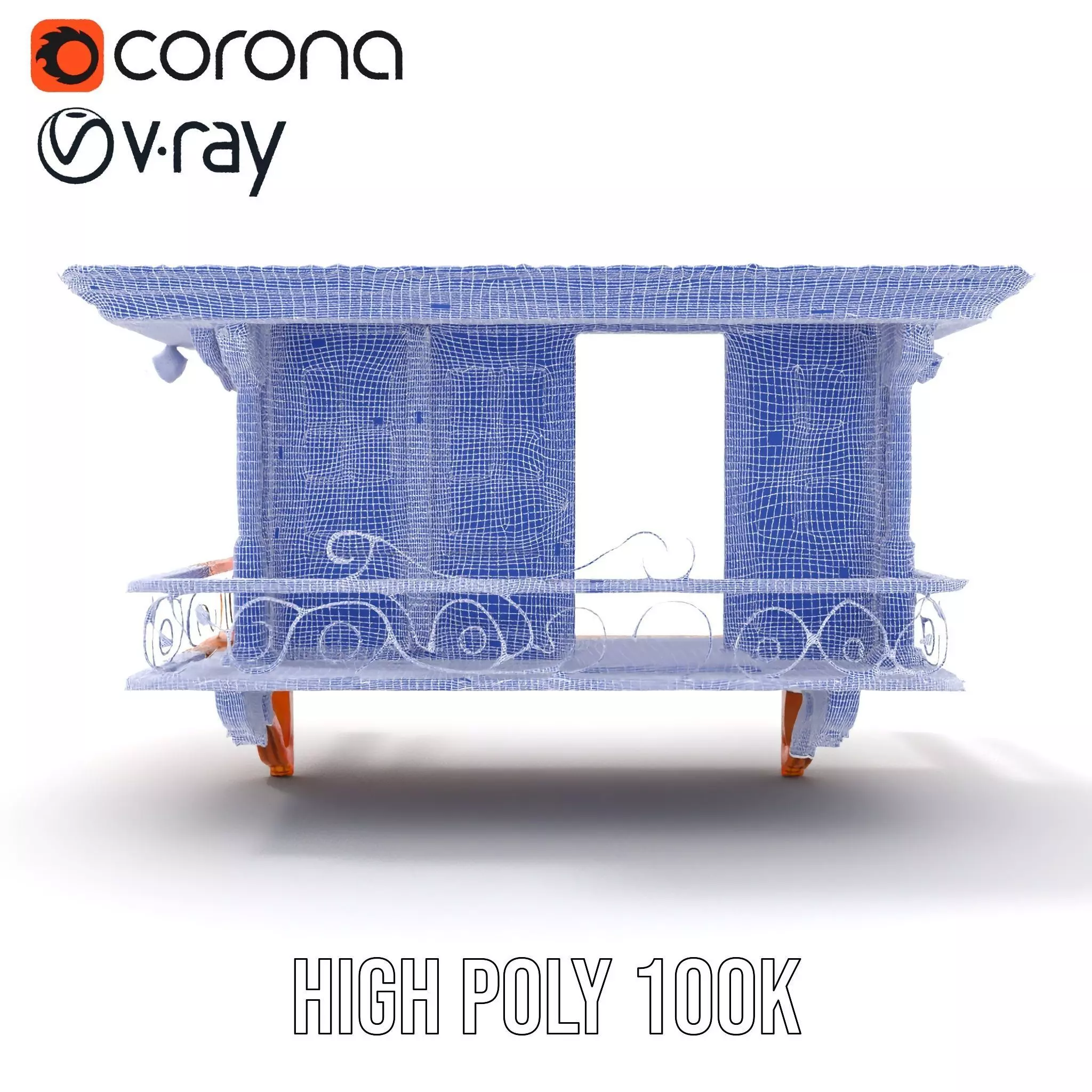 Rustic Wooden Balcony model pack Low-poly 3D model_33