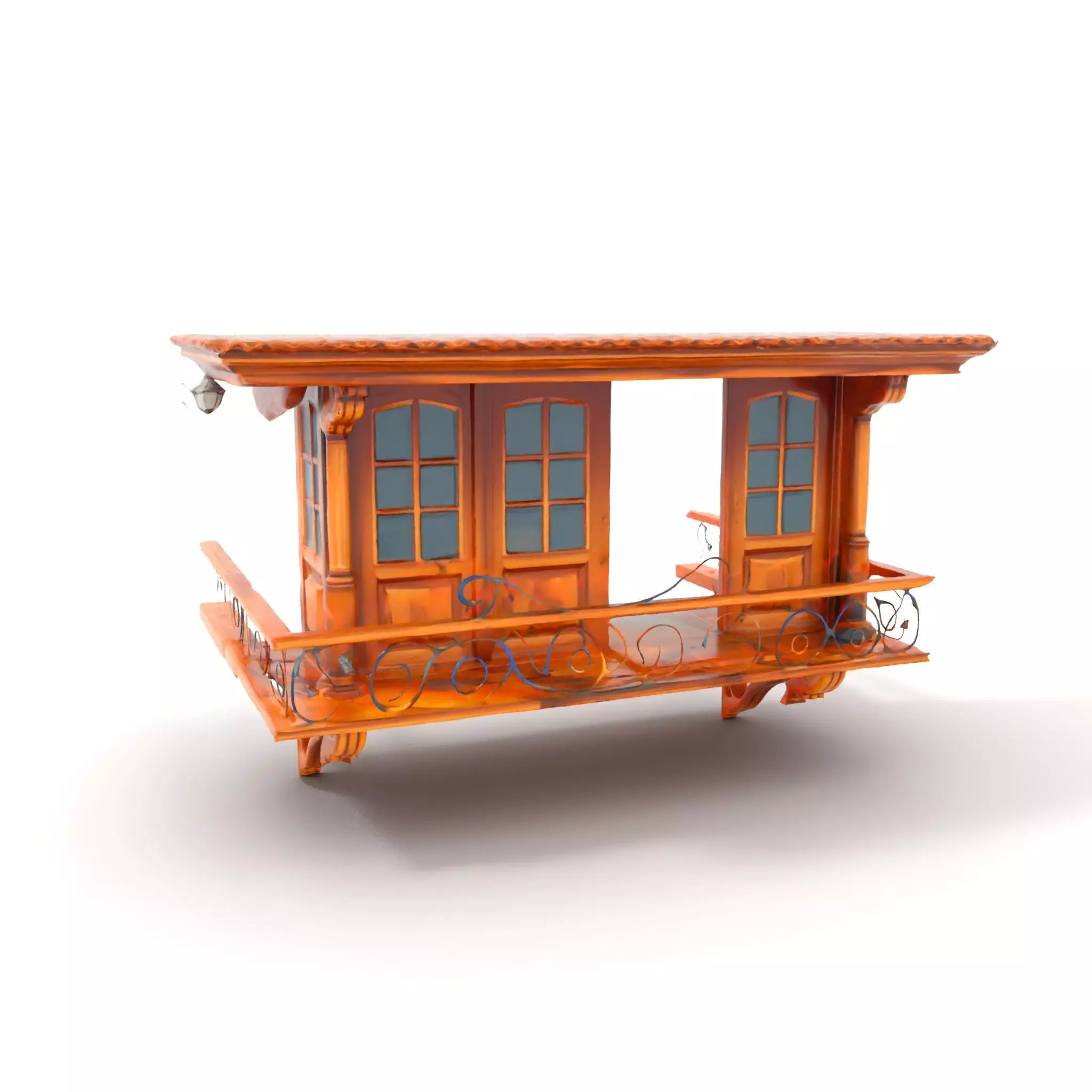 Rustic Wooden Balcony model pack Low-poly 3D model_0