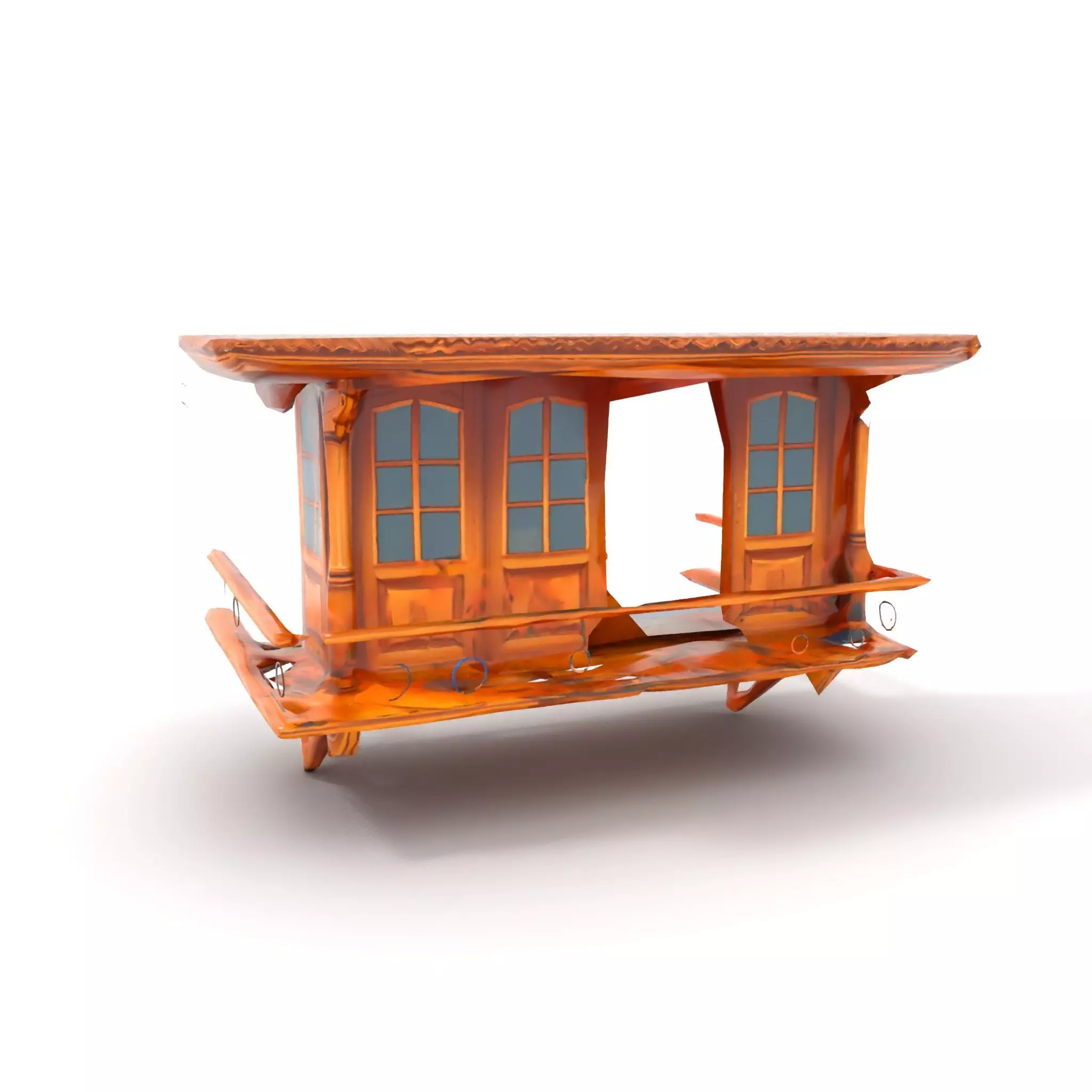 Rustic Wooden Balcony model pack Low-poly 3D model_19