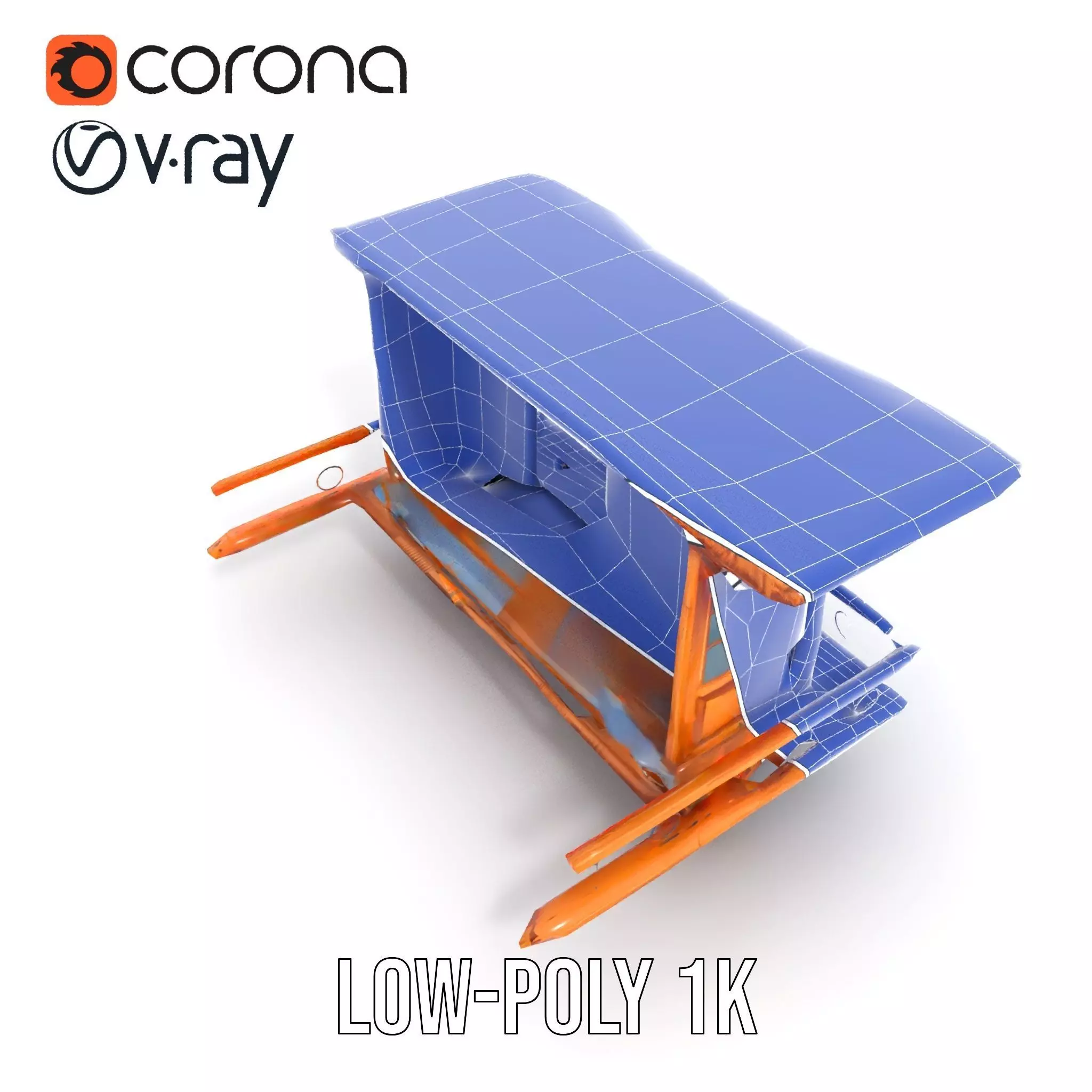 Rustic Wooden Balcony model pack Low-poly 3D model_14