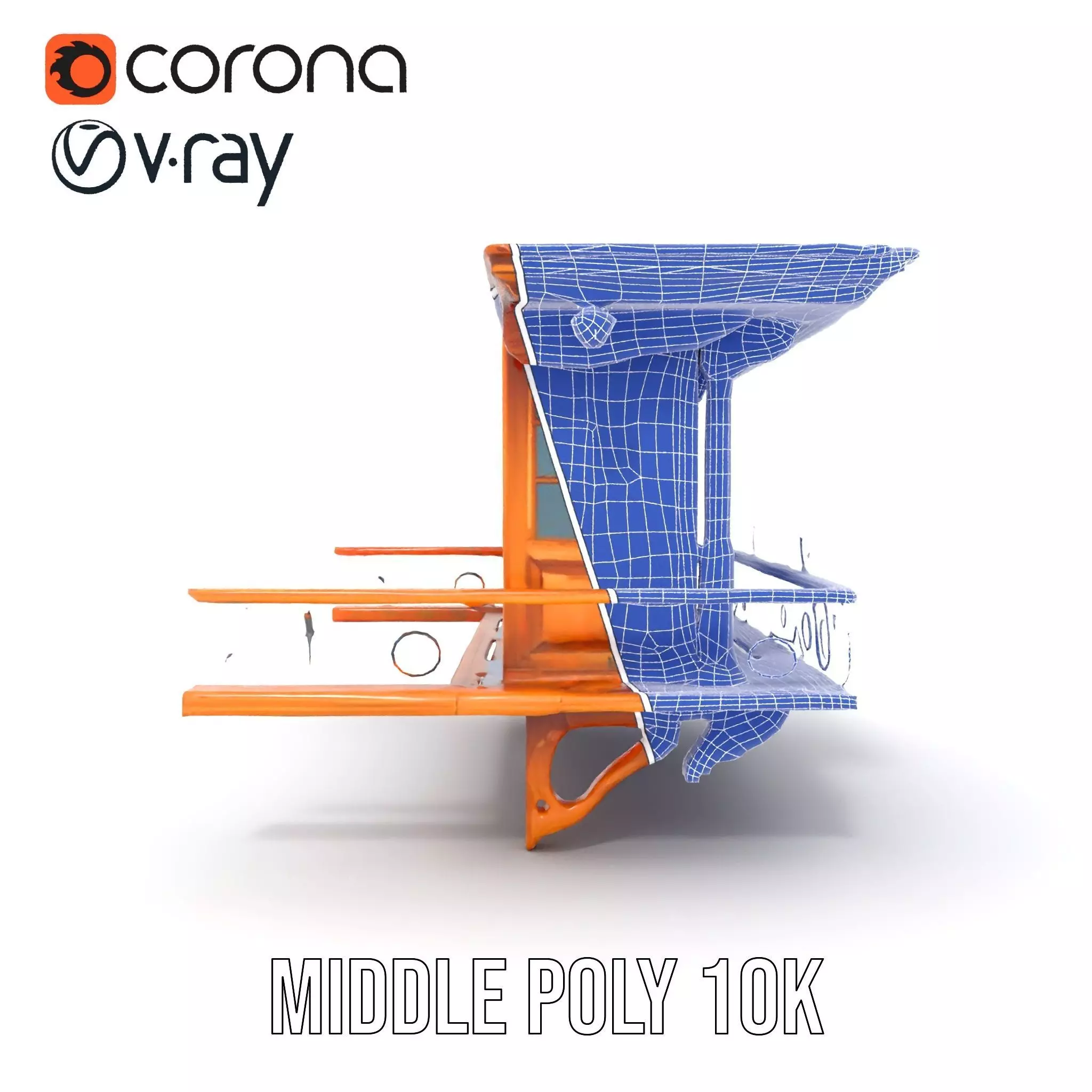 Rustic Wooden Balcony model pack Low-poly 3D model_30