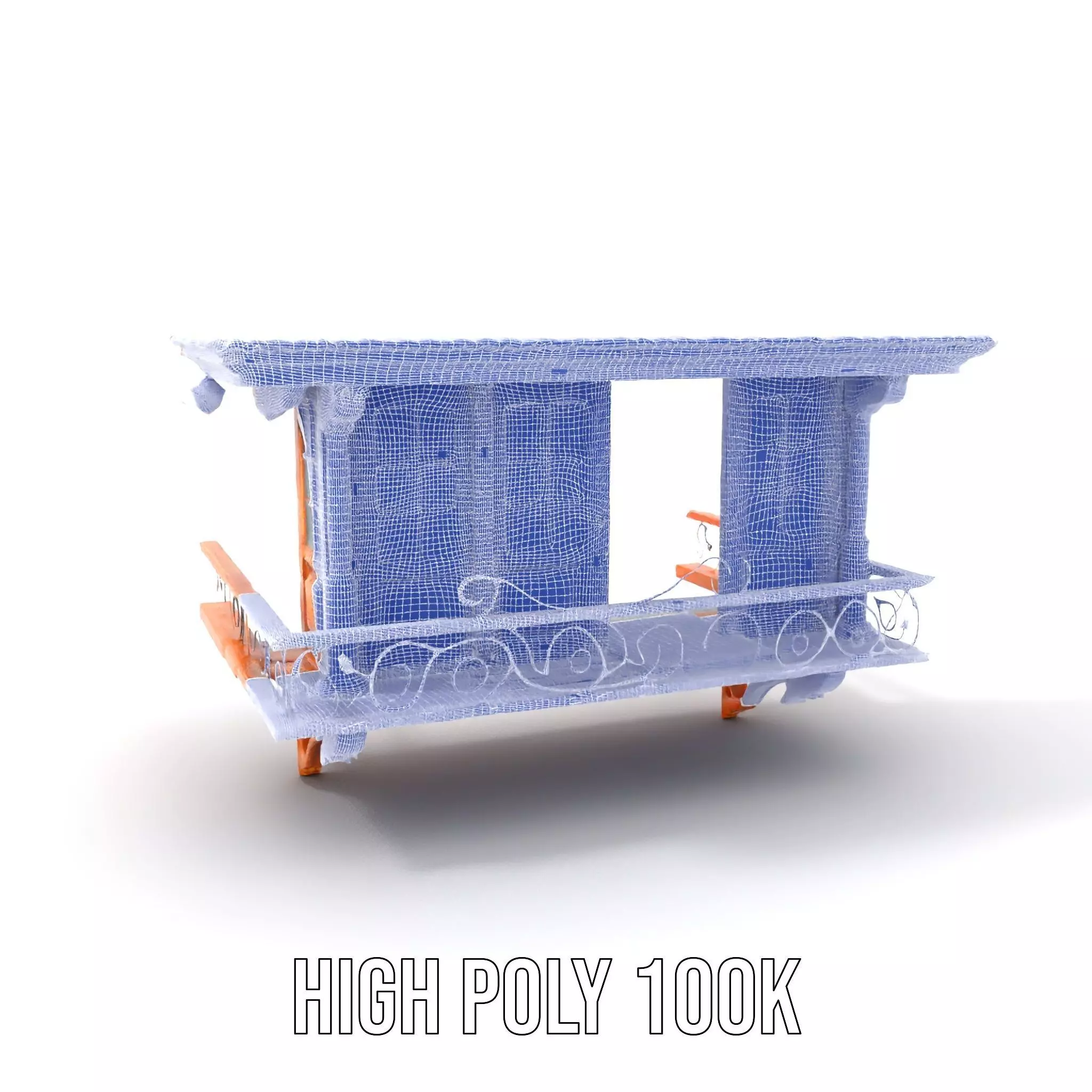 Rustic Wooden Balcony model pack Low-poly 3D model_4