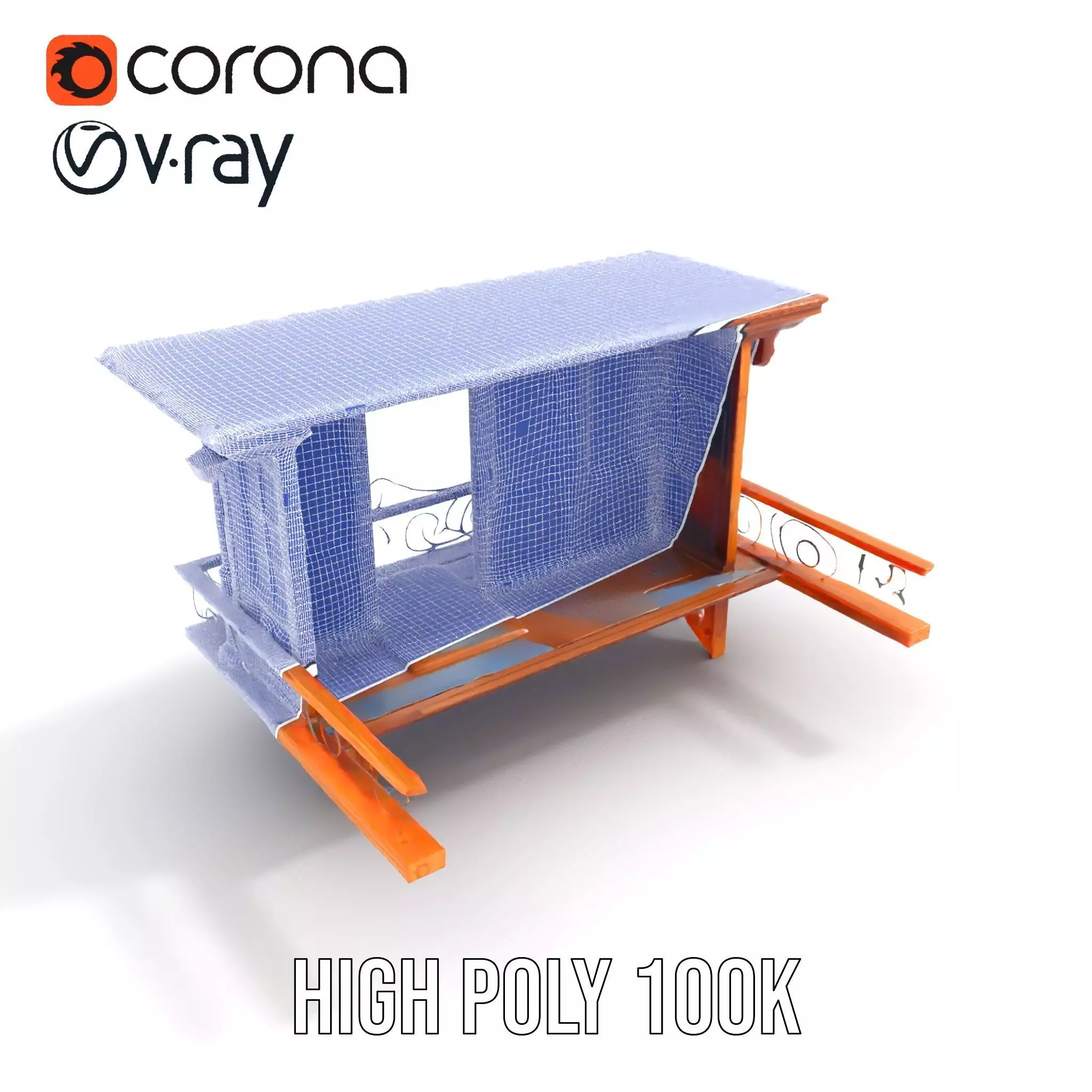 Rustic Wooden Balcony model pack Low-poly 3D model_29