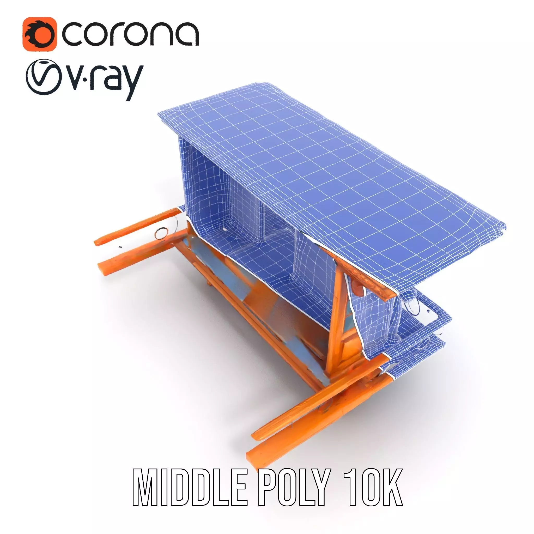 Rustic Wooden Balcony model pack Low-poly 3D model_10