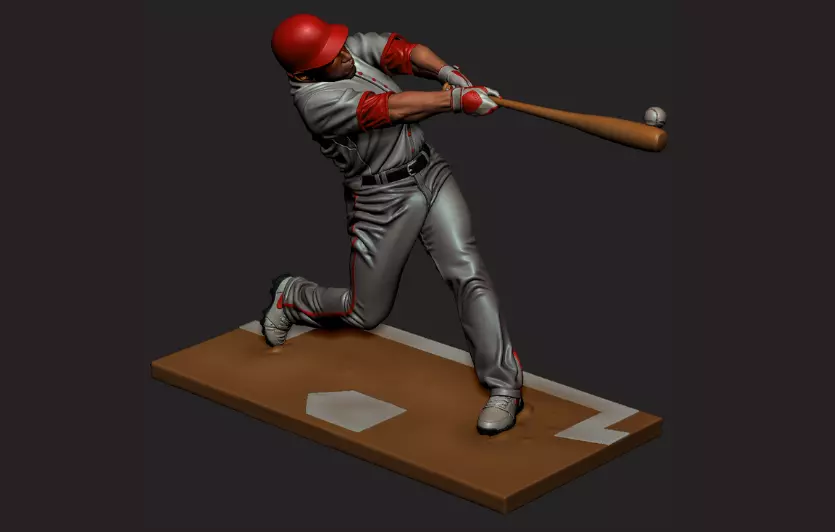 Baseball player statue 3D print model