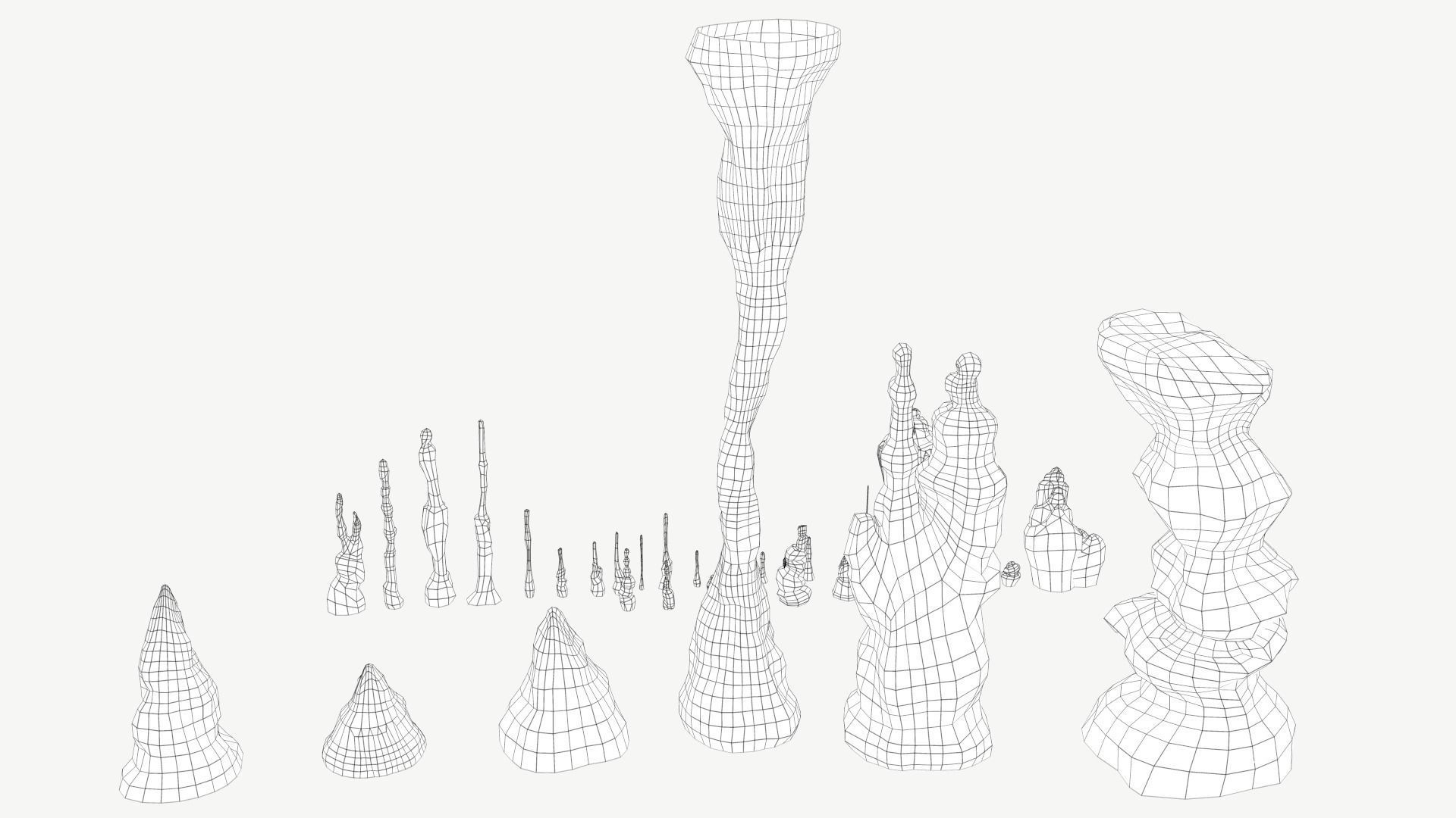 Stalagmites Models Set Low-poly 3D model_9