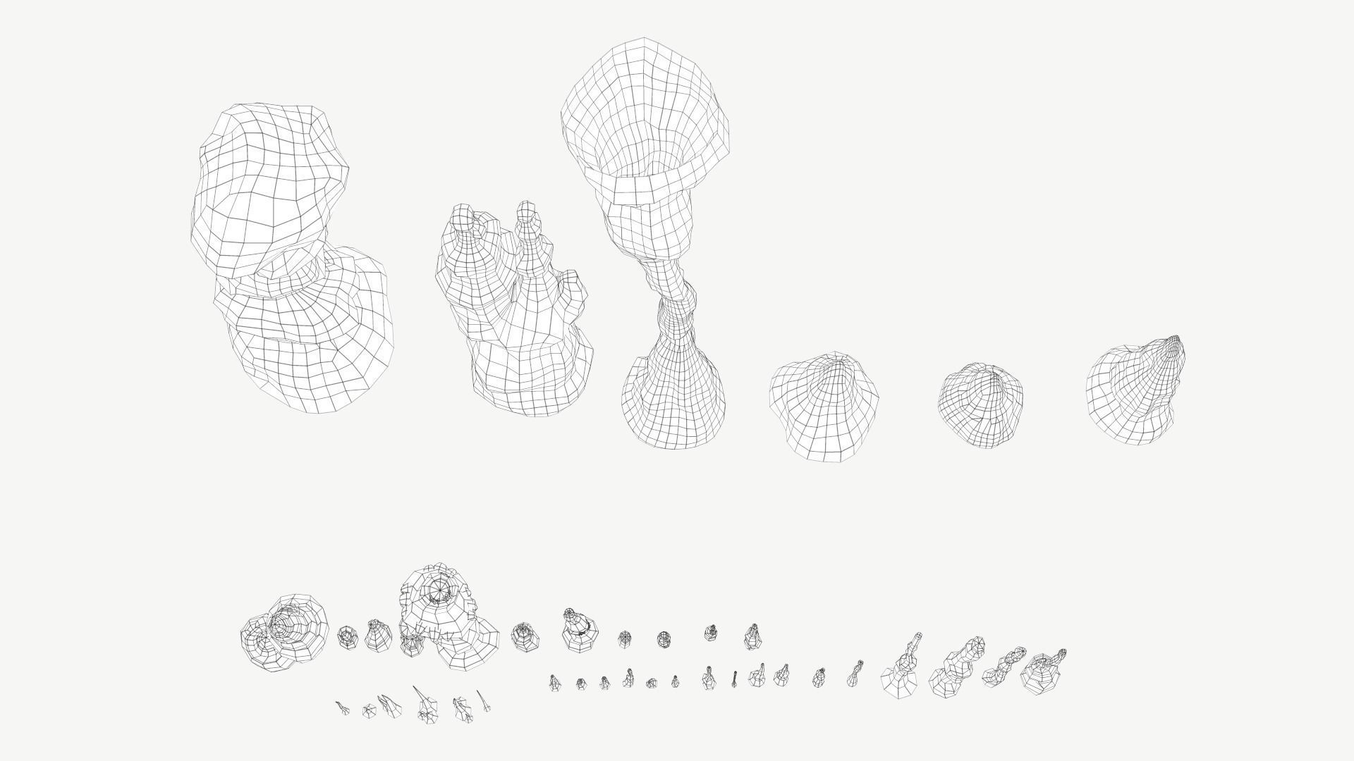 Stalagmites Models Set Low-poly 3D model_13