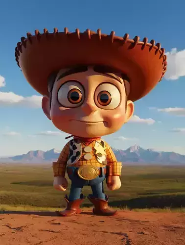 Cute Cartoon Cowboy 3D Western Character Sombrero Texas