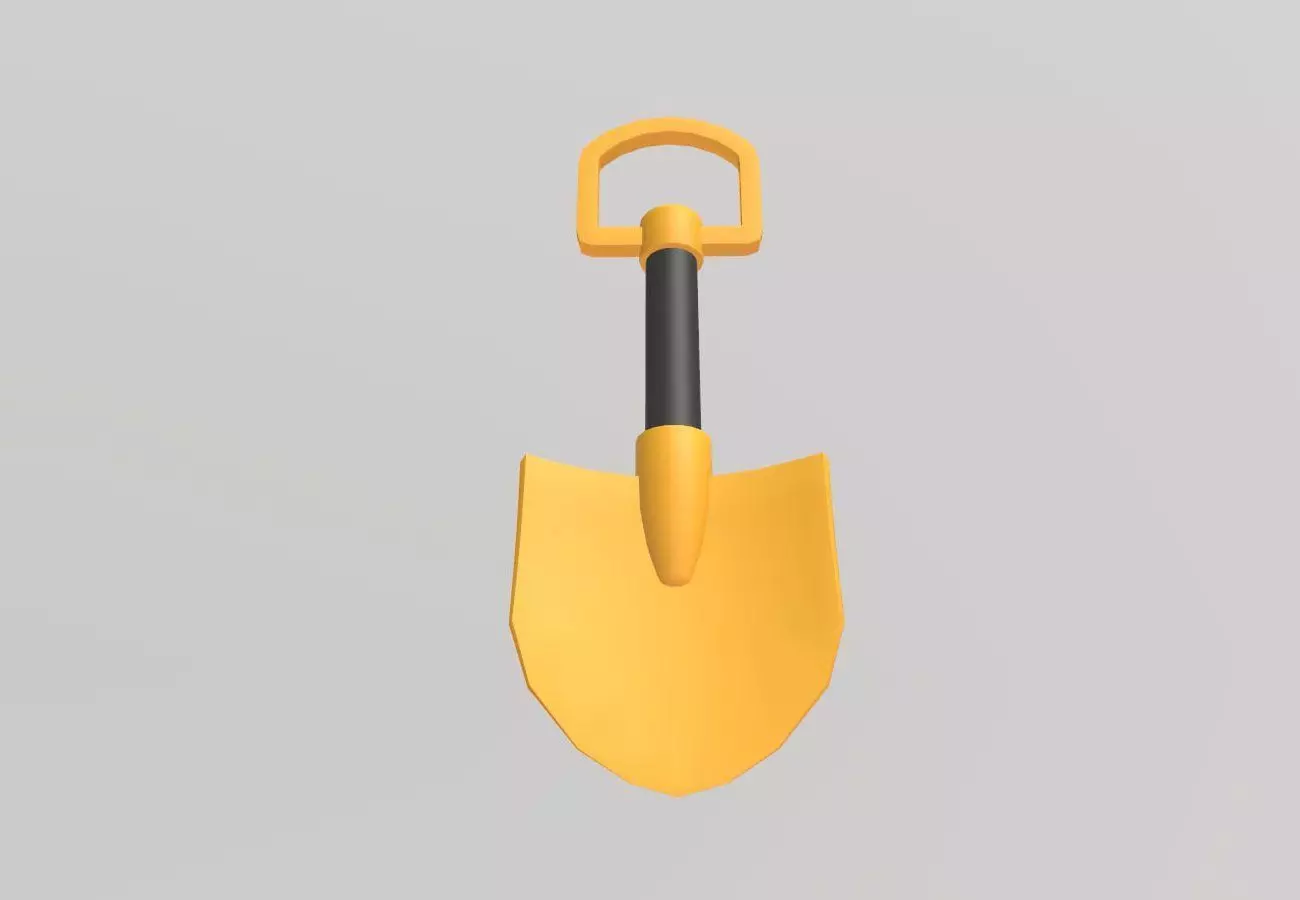 Stylized Low-Poly Shovel Low-poly 3D model_12