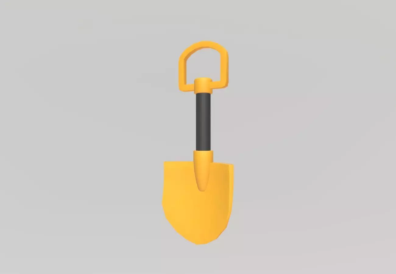 Stylized Low-Poly Shovel Low-poly 3D model_11