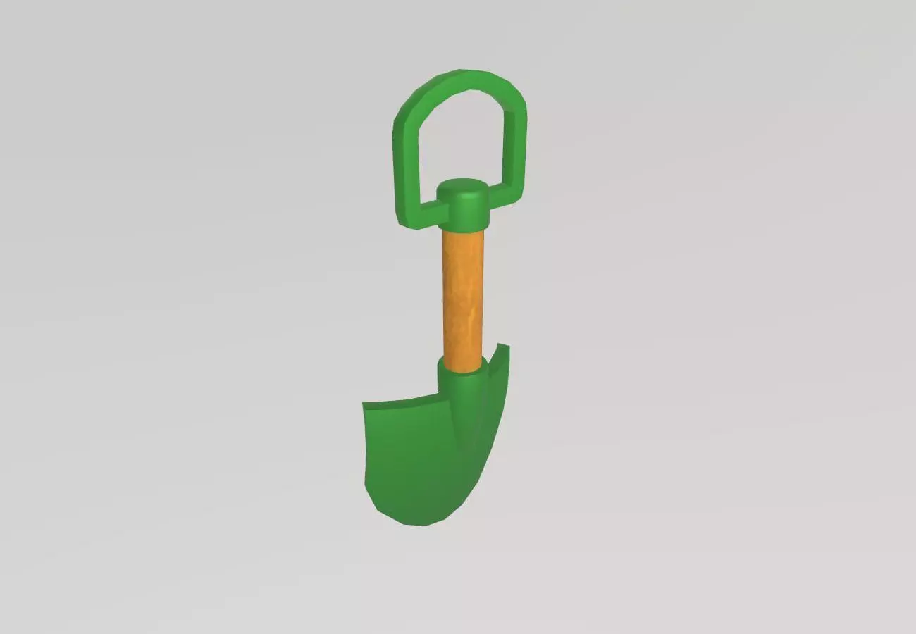 Stylized Low-Poly Shovel Low-poly 3D model_6