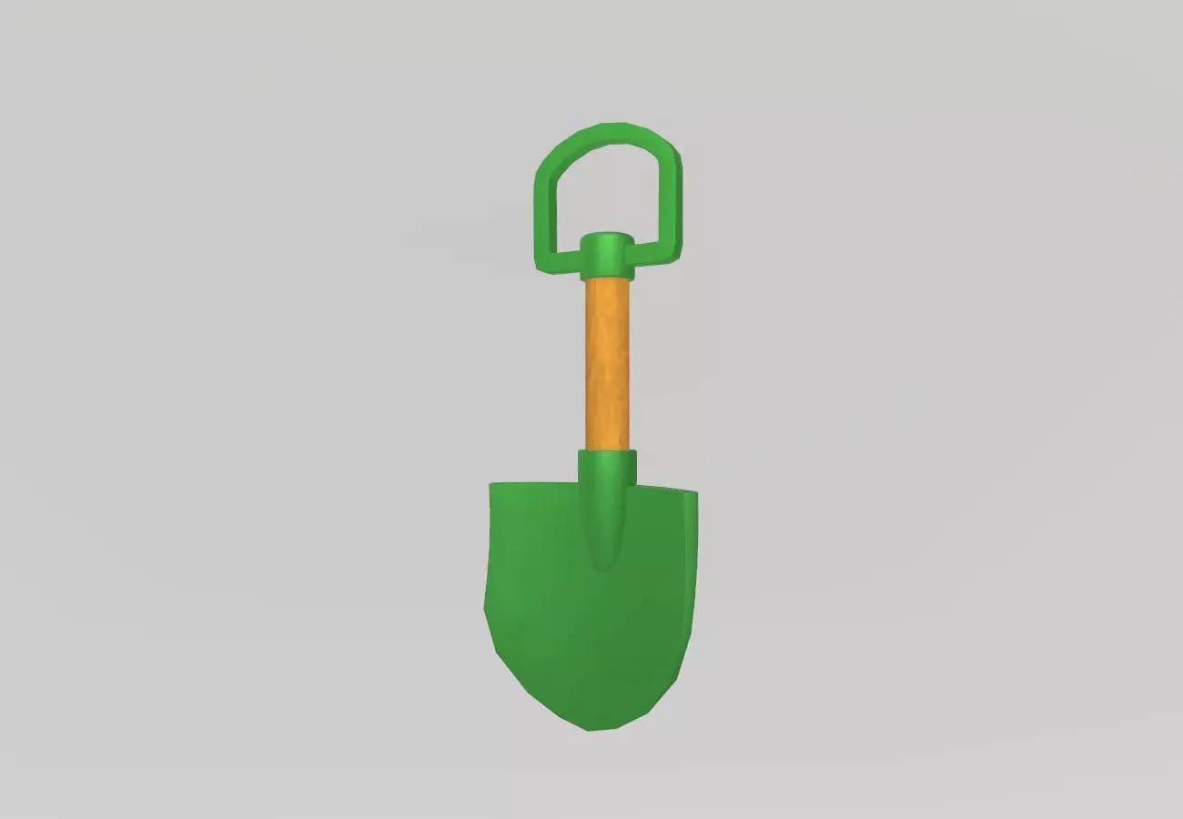 Stylized Low-Poly Shovel Low-poly 3D model_3