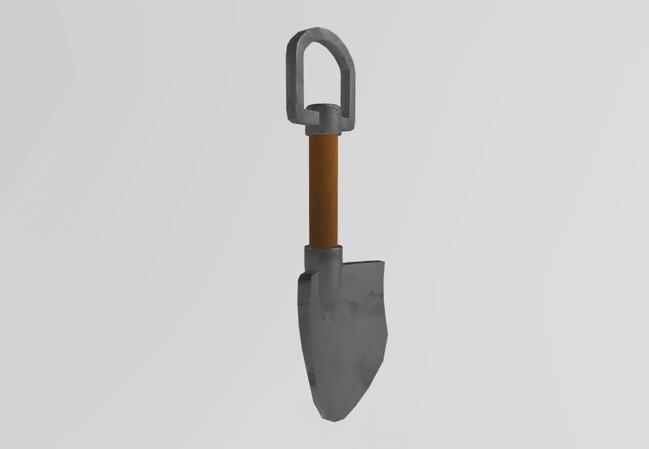 Stylized Low-Poly Shovel Low-poly 3D model_9