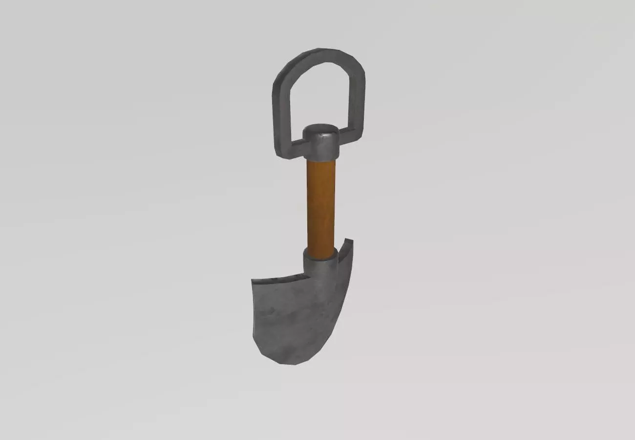 Stylized Low-Poly Shovel Low-poly 3D model_10