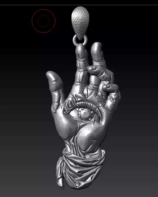 Hand with Eye Symbol 3D print model_2