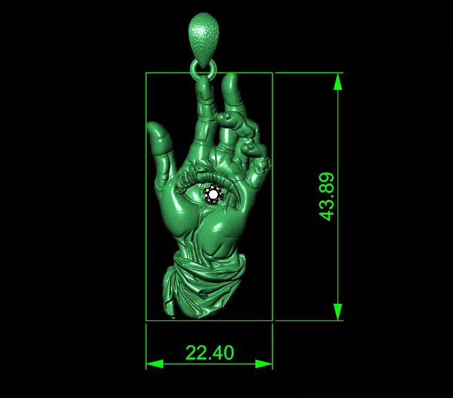 Hand with Eye Symbol 3D print model_0